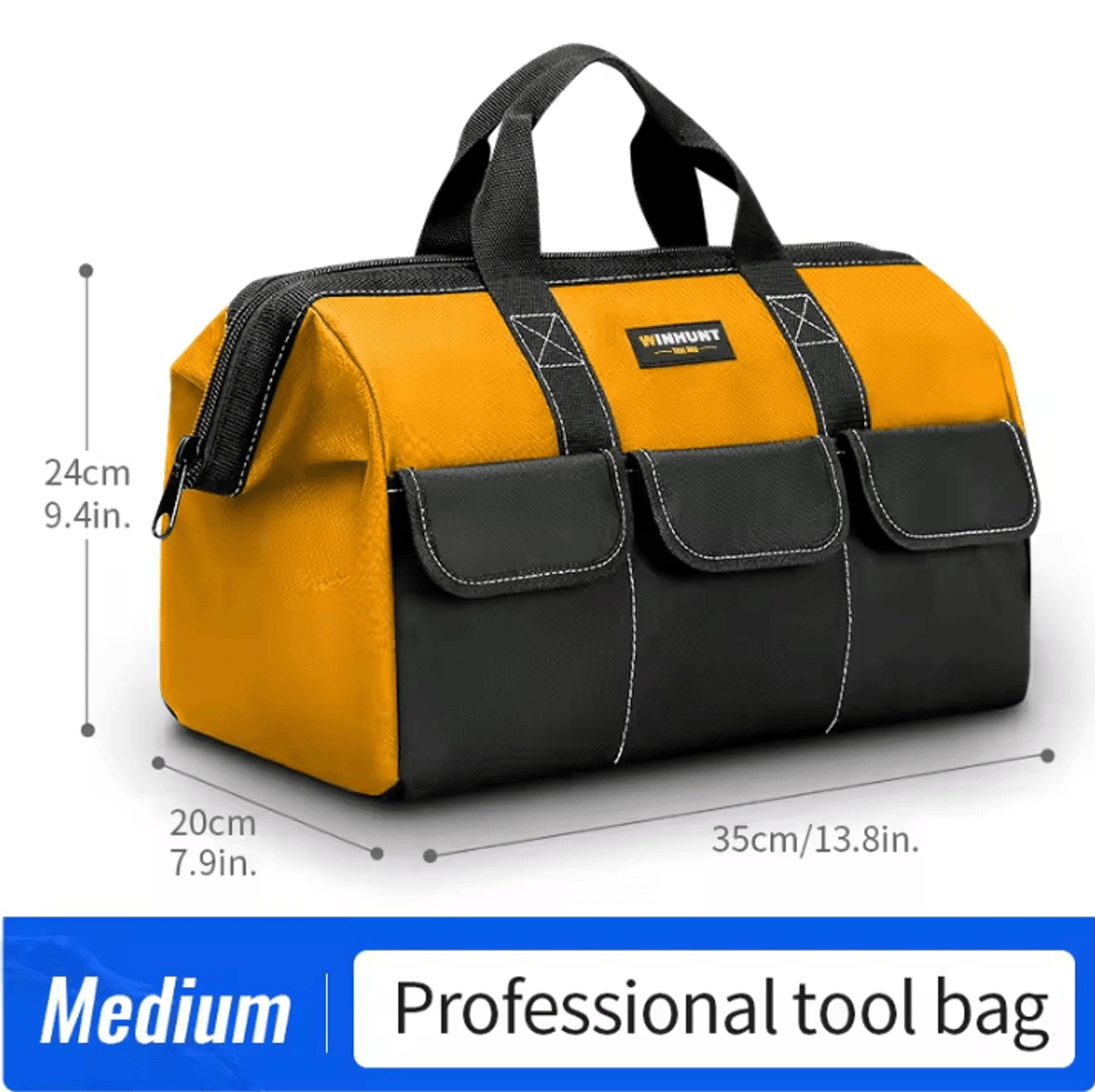 Heavy Duty Wide Mouth Tool Bag With Multi Pocket Storage For Electricians Carpenters And Mechanics 5