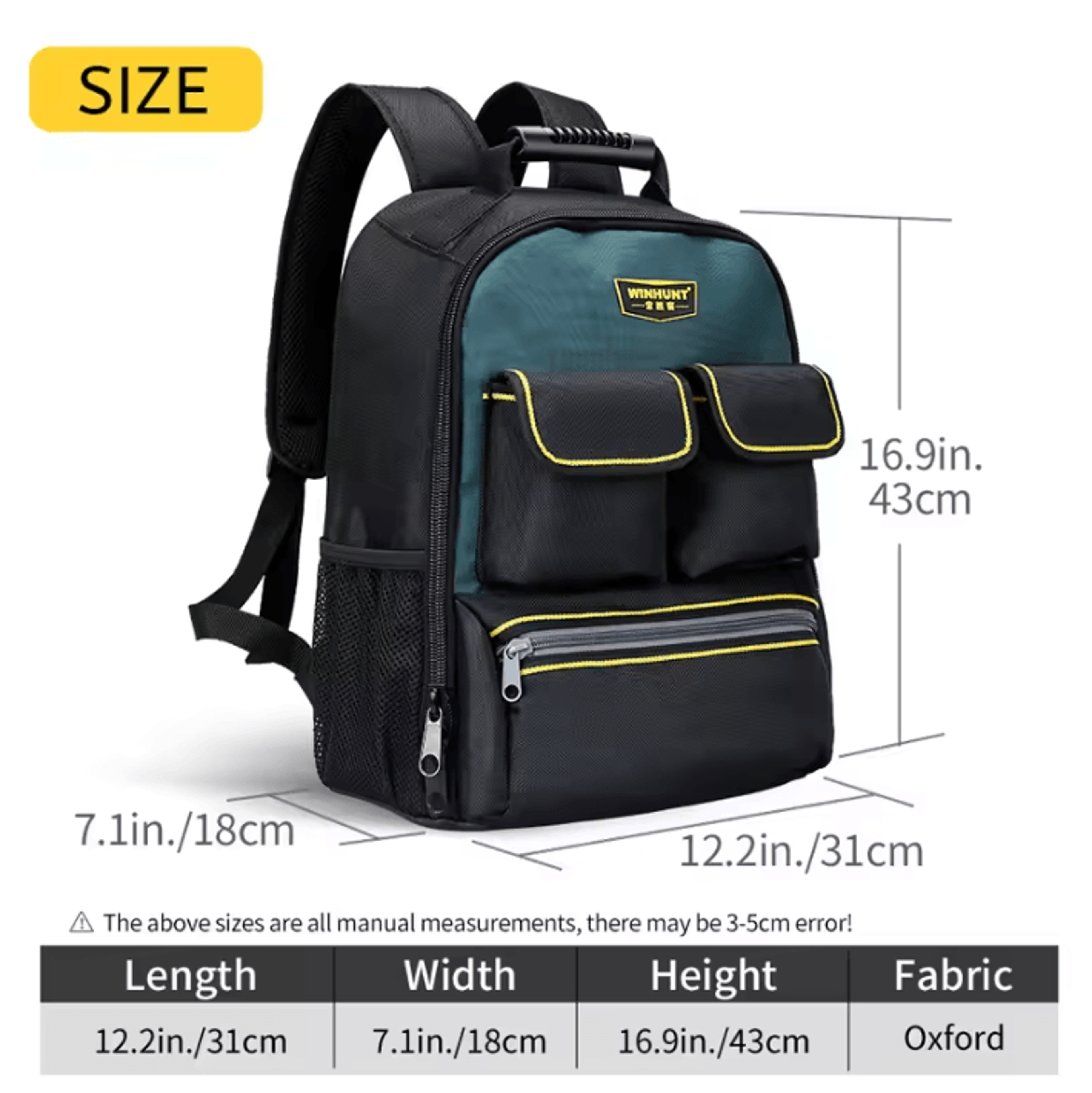 Heavy Duty Tool Backpack With Shoulder Strap And Multi Tool Storage 5