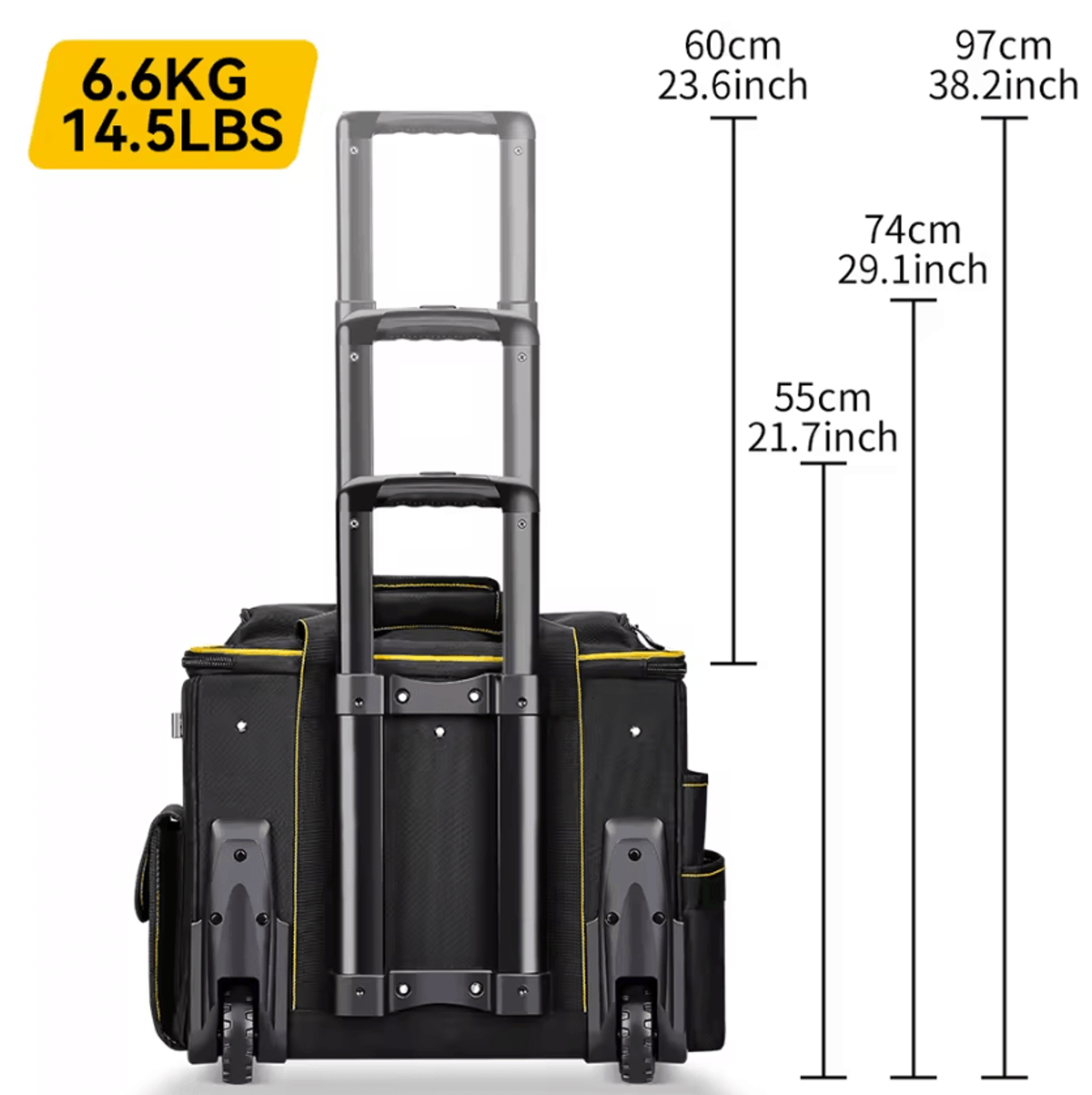 WINHUNT Rolling Tool Bag With Telescoping Handle And Heavy Duty Wheels 1