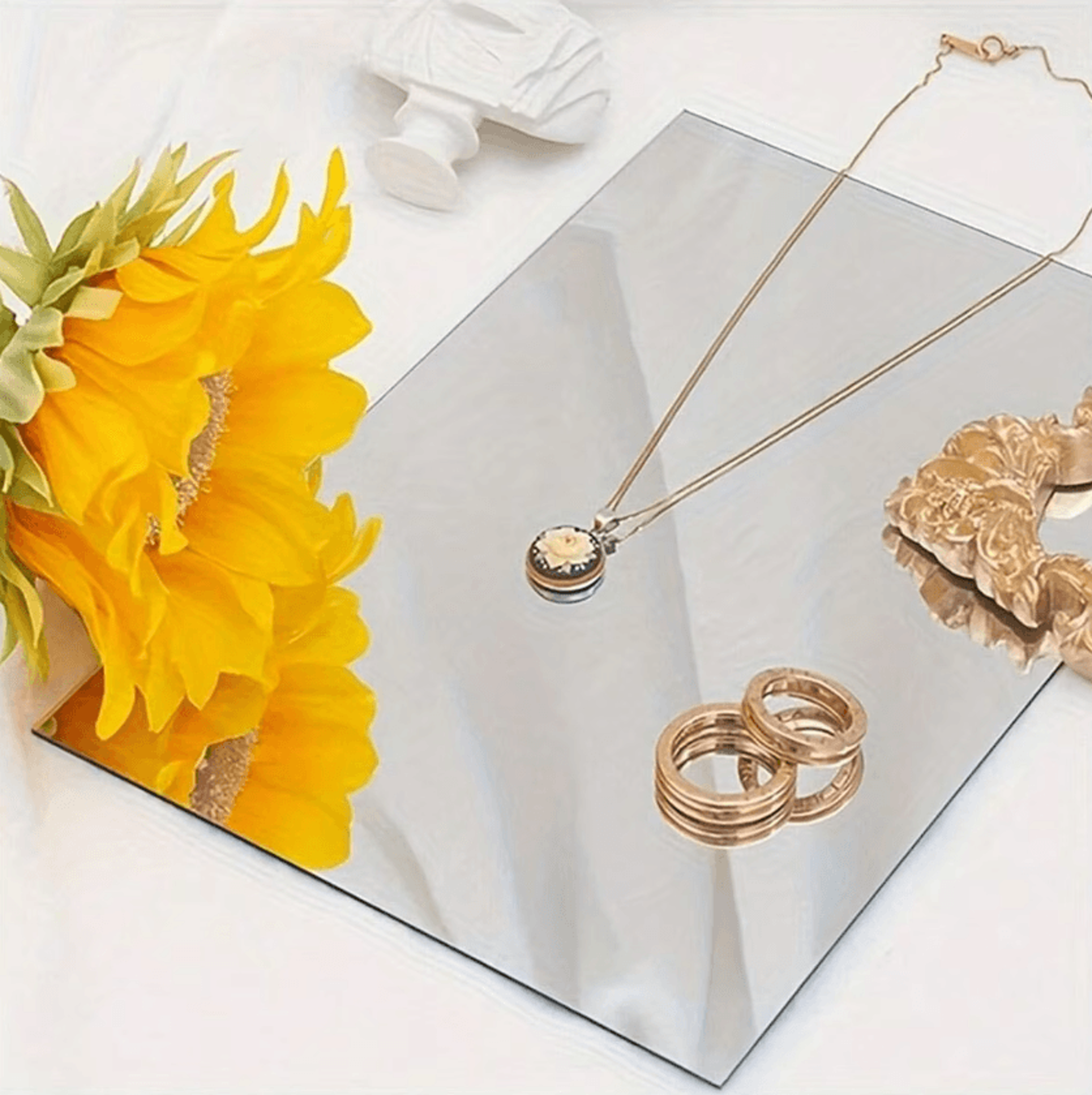 Self Adhesive Acrylic Mirror Wall Stickers Flexible Decorative Mirror Tiles For Home Decor 1