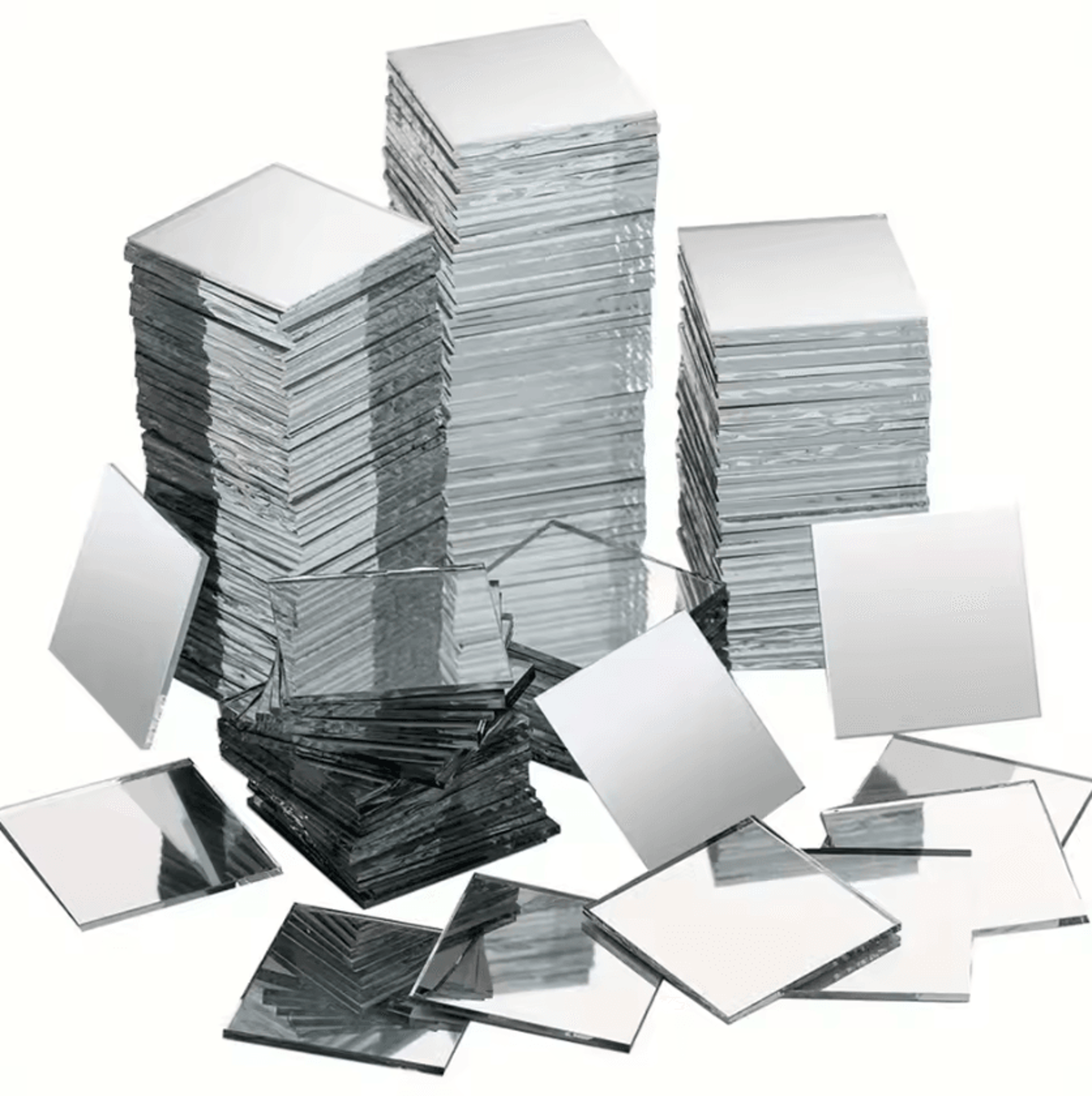 Mini Square Glass Mirror Tiles For DIY Crafts And Home Decor 0