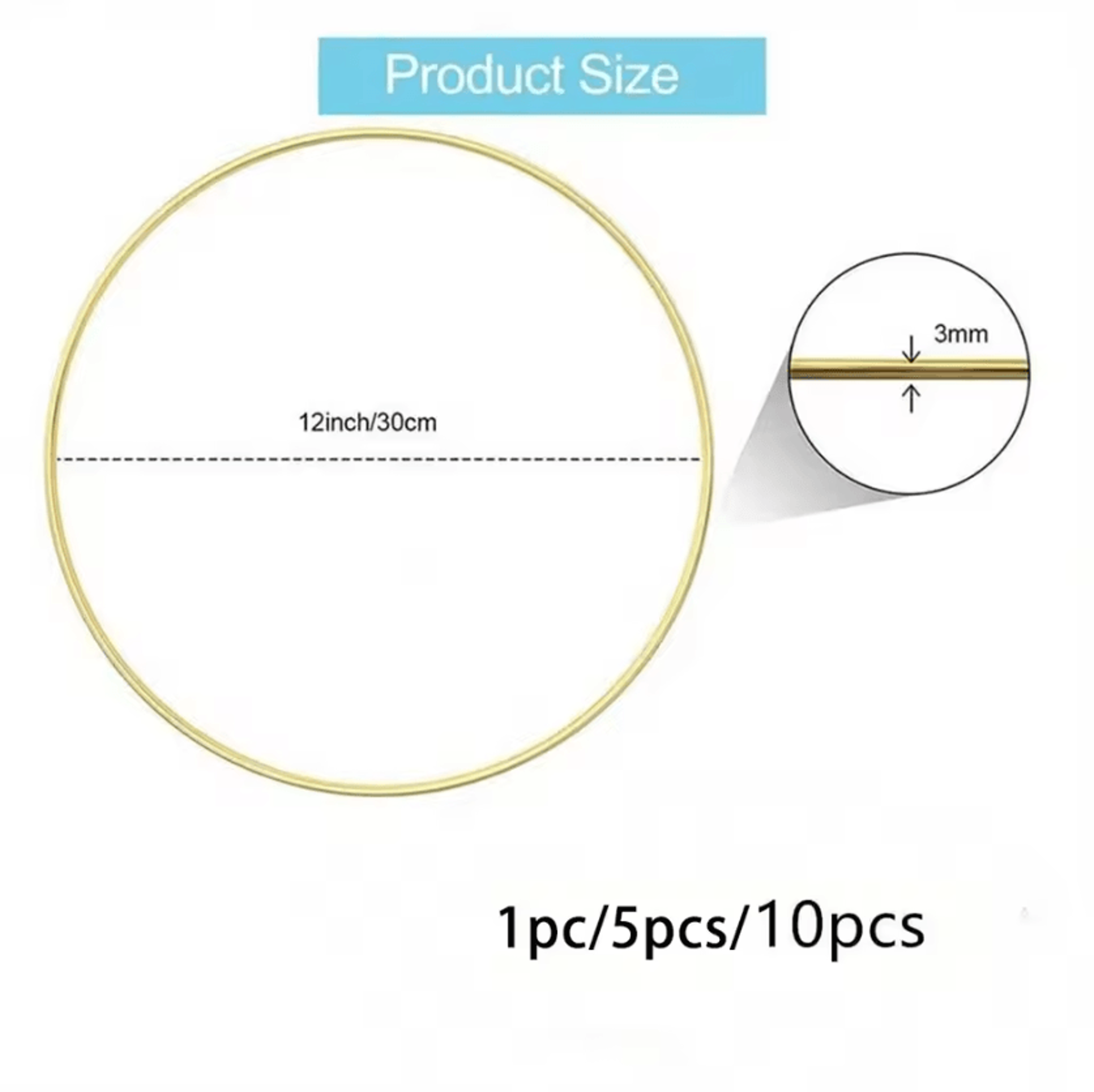 Gold Metal Hoop Rings For DIY Floral And Wedding Decor 3