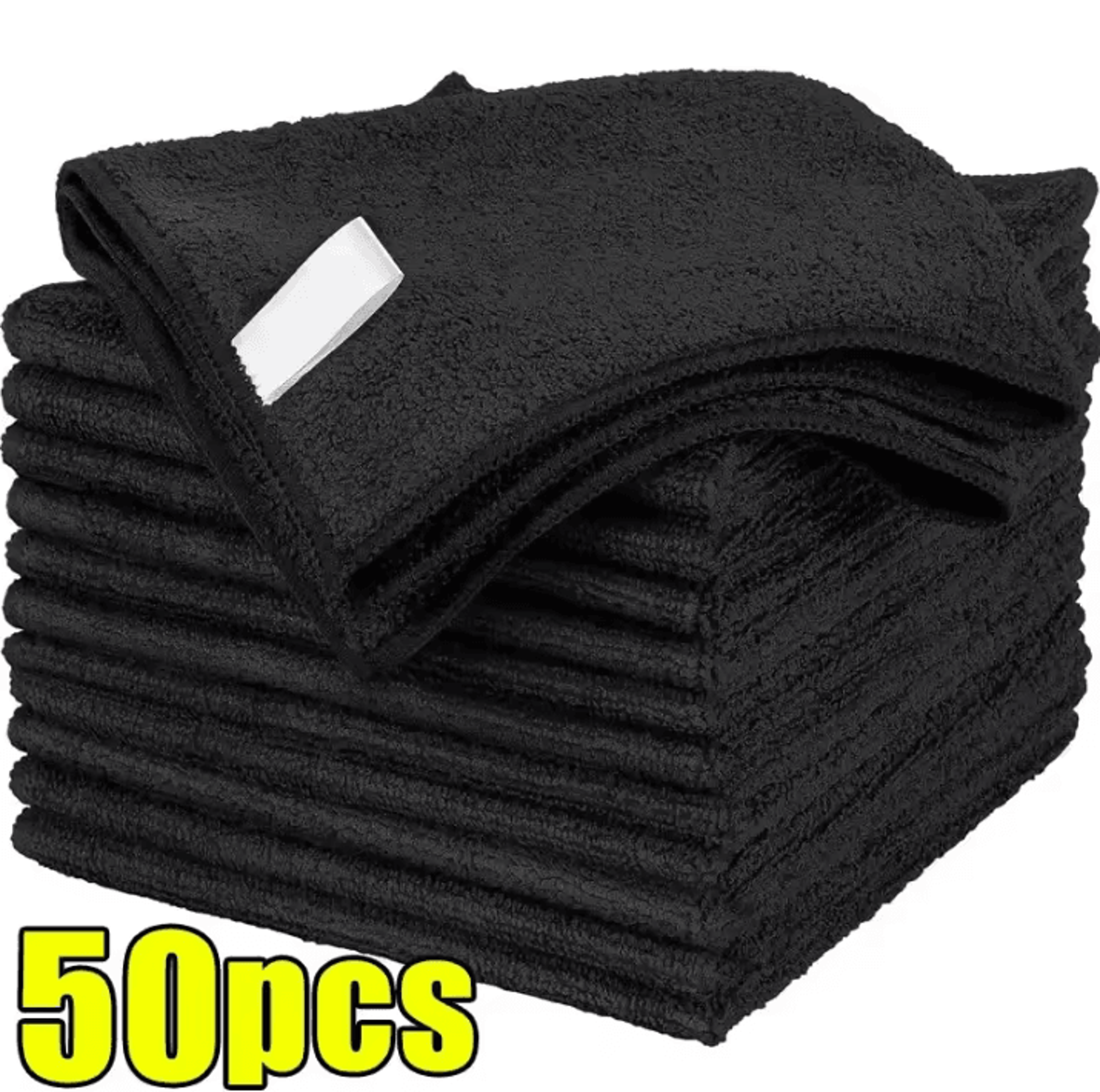 Black Microfiber Cleaning Cloths Absorbent Reusable Towels For Car And Household Cleaning 10