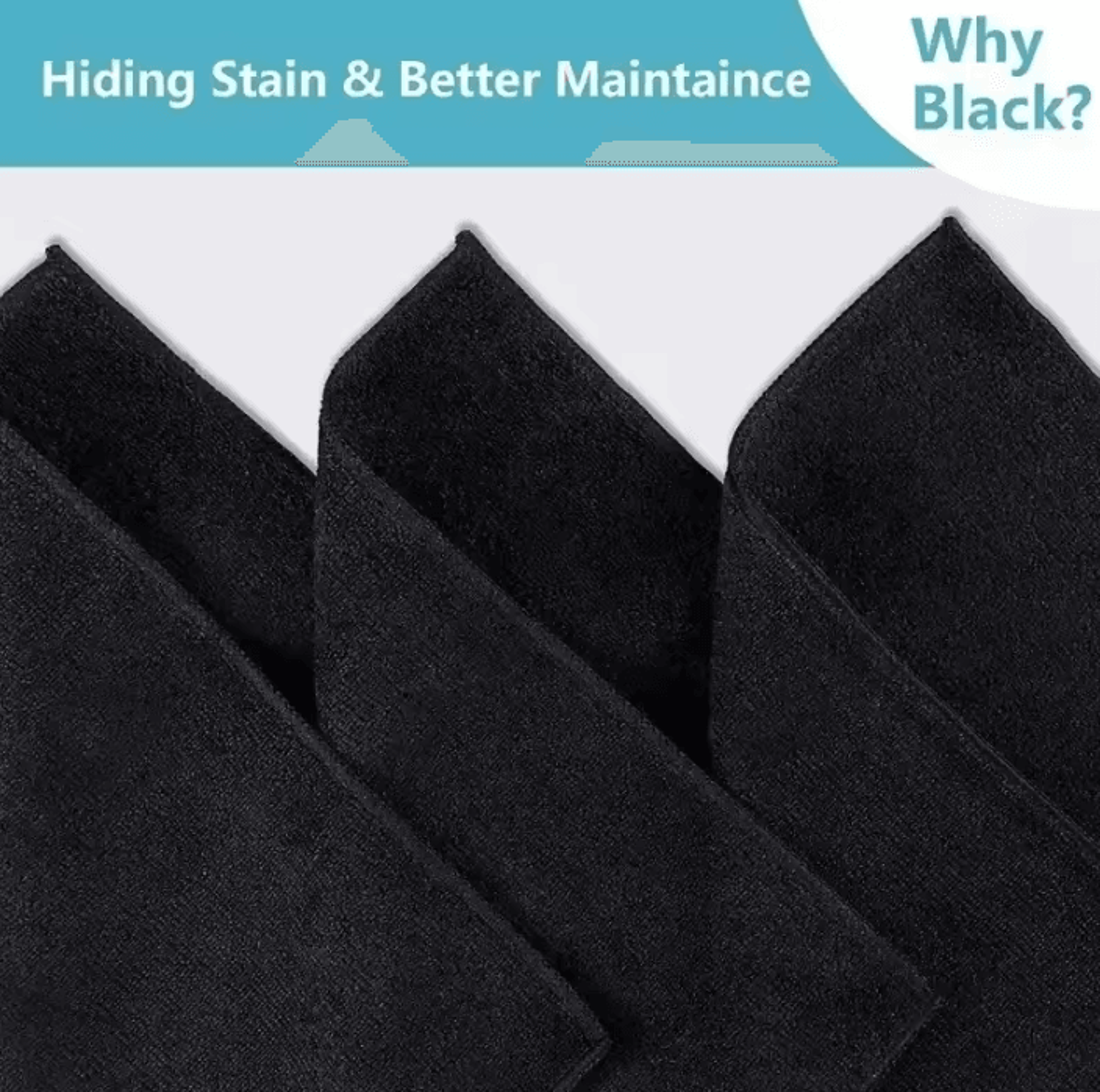 Black Microfiber Cleaning Cloths Absorbent Reusable Towels For Car And Household Cleaning 1