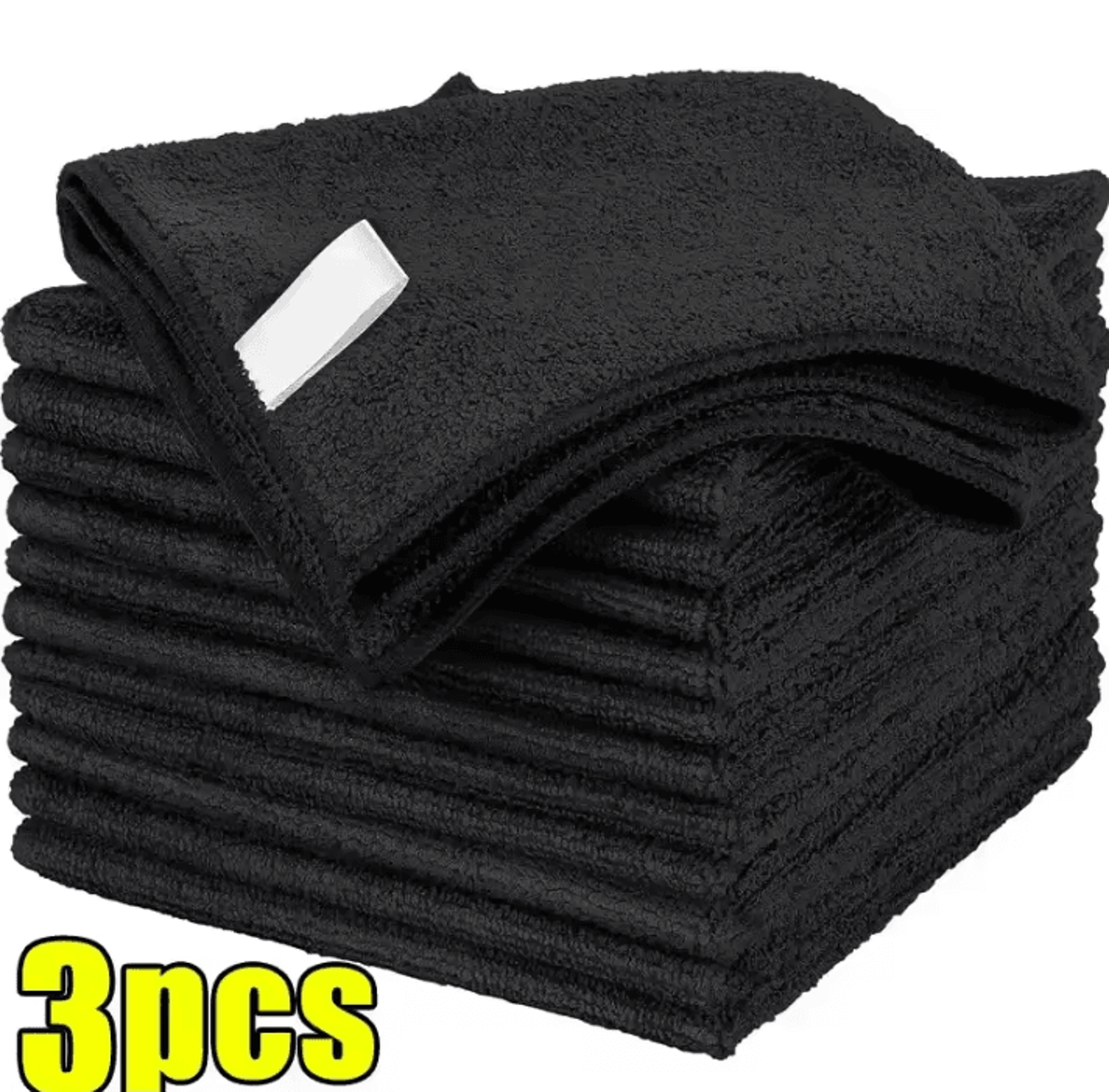 Black Microfiber Cleaning Cloths Absorbent Reusable Towels For Car And Household Cleaning 5