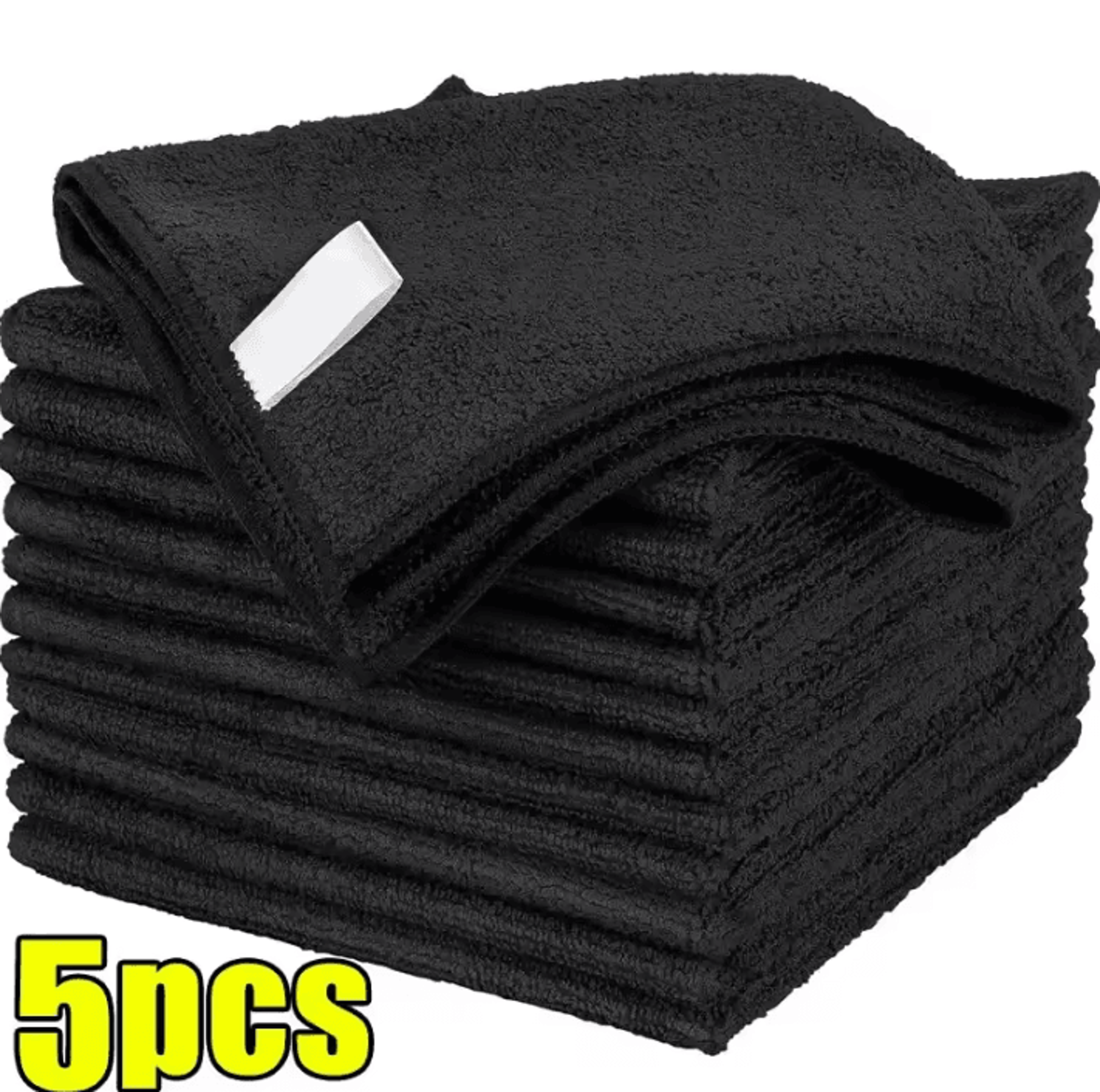 Black Microfiber Cleaning Cloths Absorbent Reusable Towels For Car And Household Cleaning 6