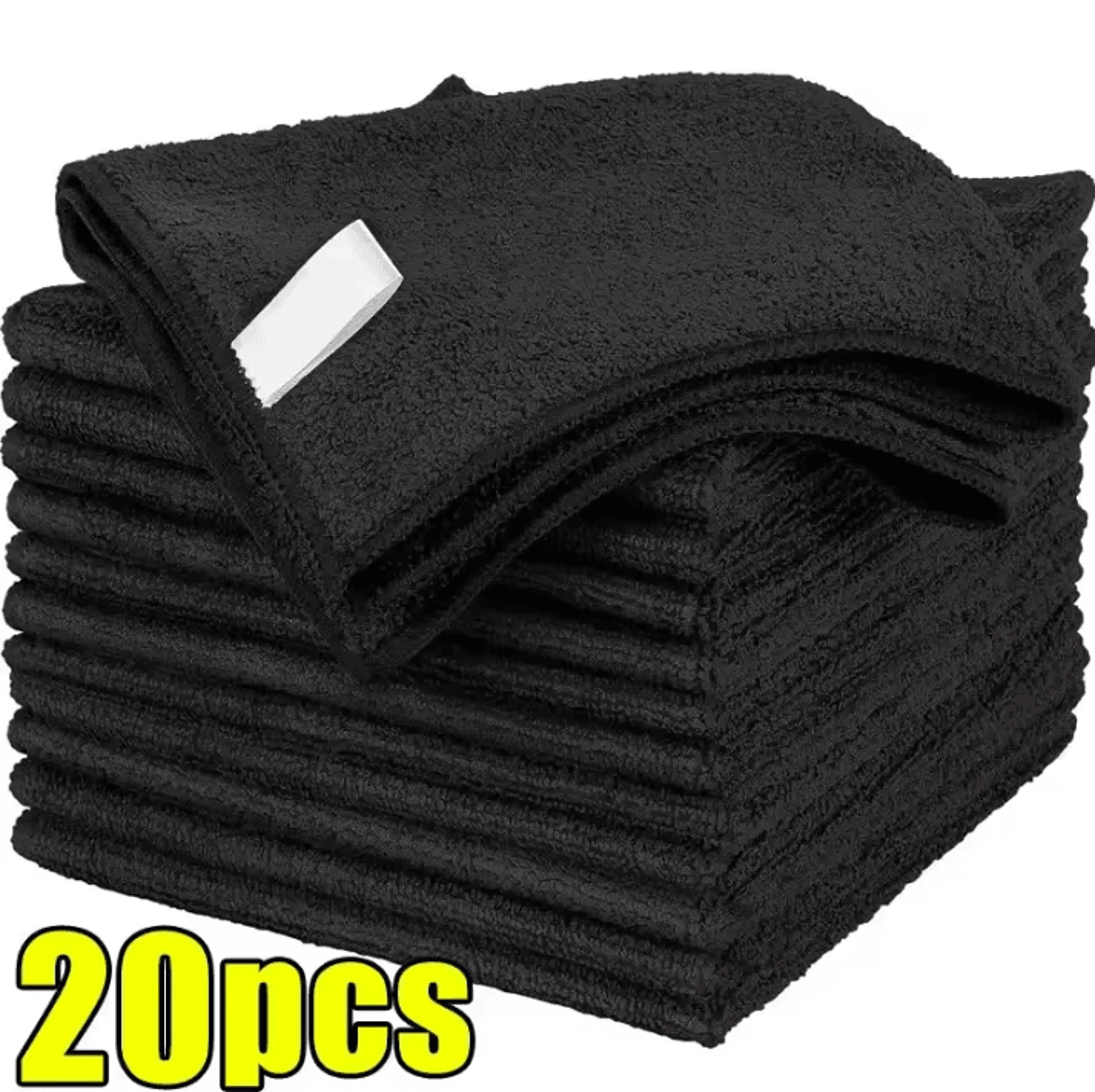 Black Microfiber Cleaning Cloths Absorbent Reusable Towels For Car And Household Cleaning 8