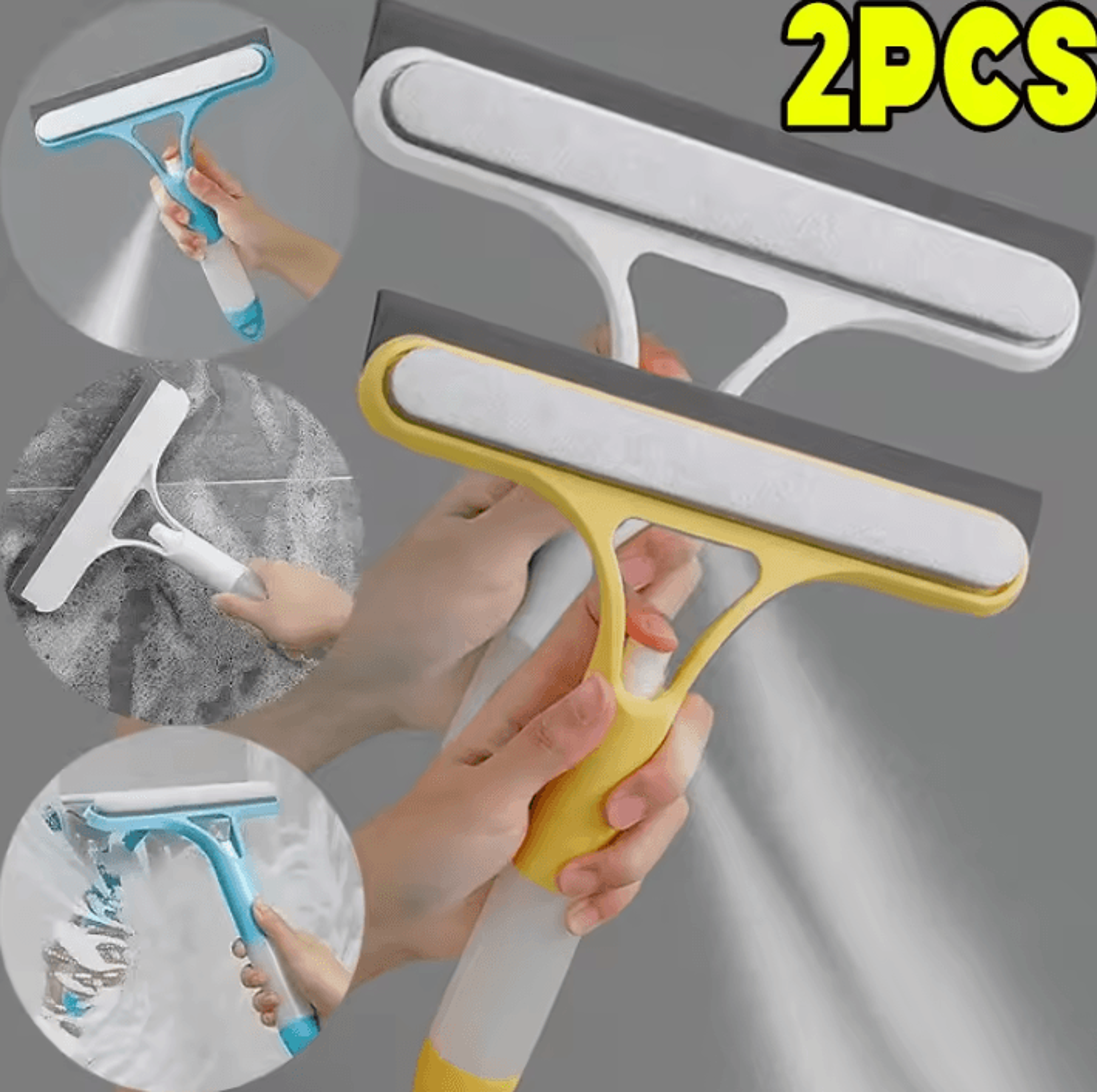 3 In 1 Window Cleaning Squeegee With Spray Bottle And Microfiber Glass Cleaner 0