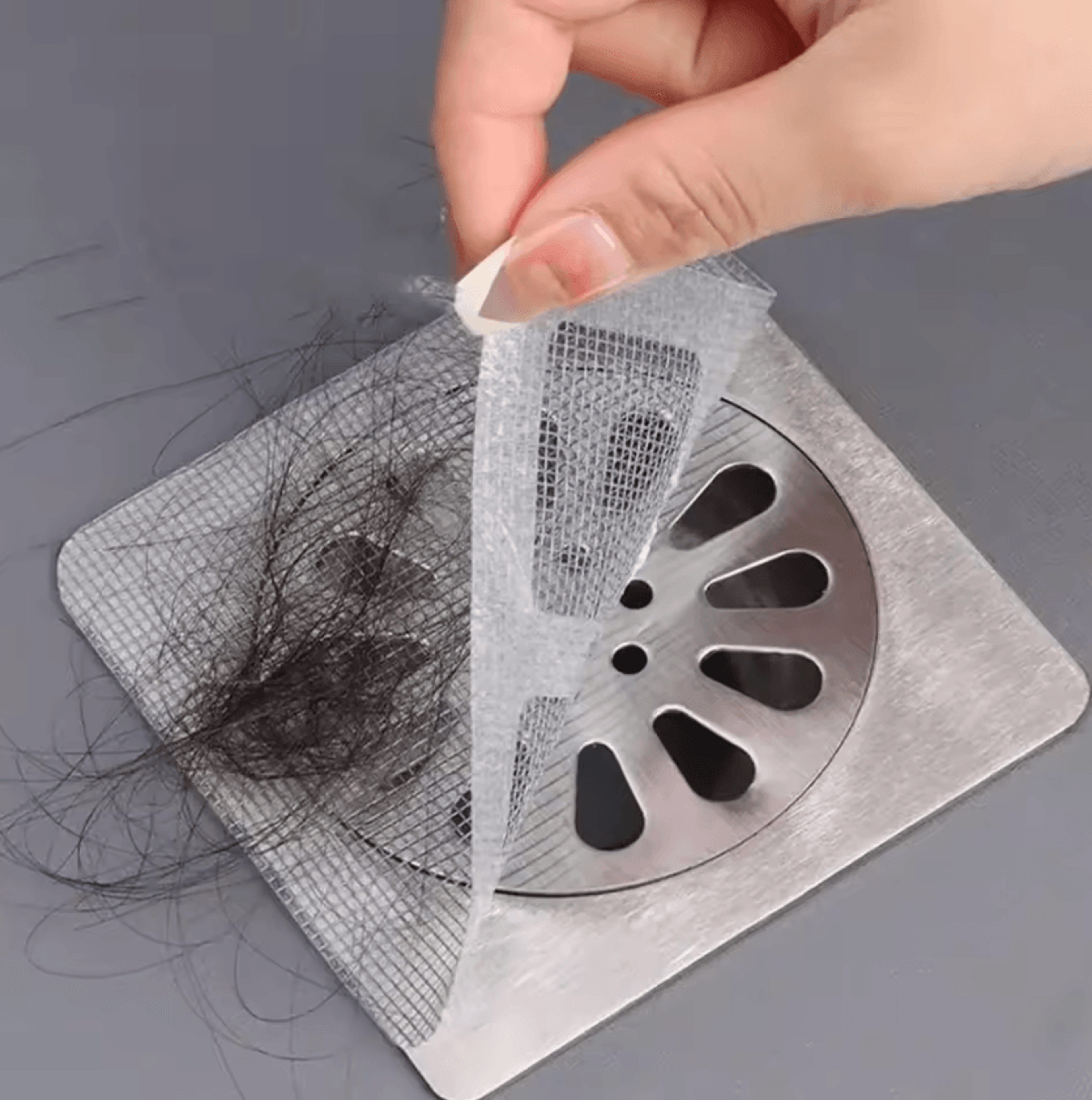 Disposable Shower Drain Hair Catcher Mesh Stickers Self Adhesive Drain Covers For Bathroom Kitchen  1
