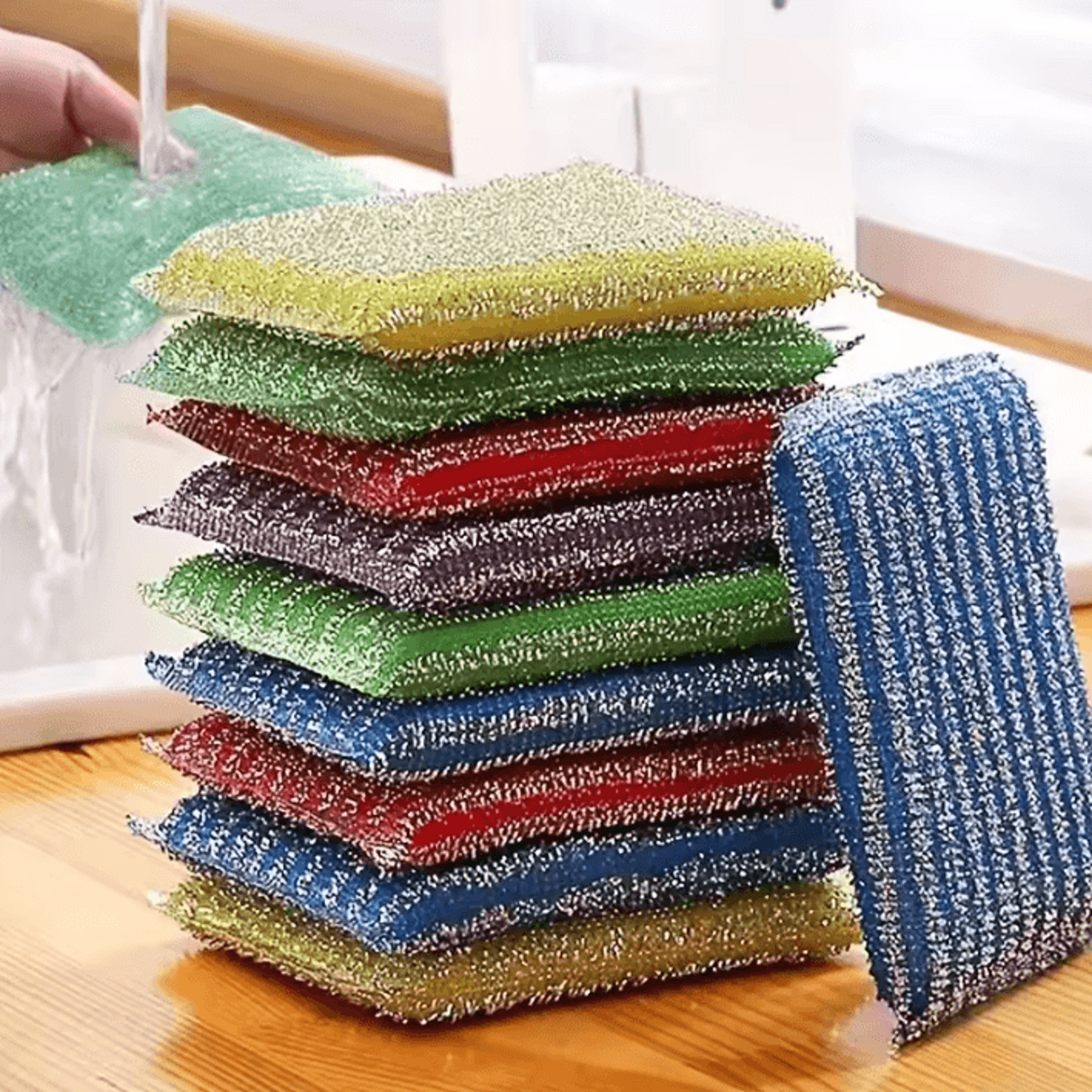 Double Sided Steel Wire Cleaning Cloth Non Scratch Dish Scrubber Sponge For Kitchen Pots And Pans 1