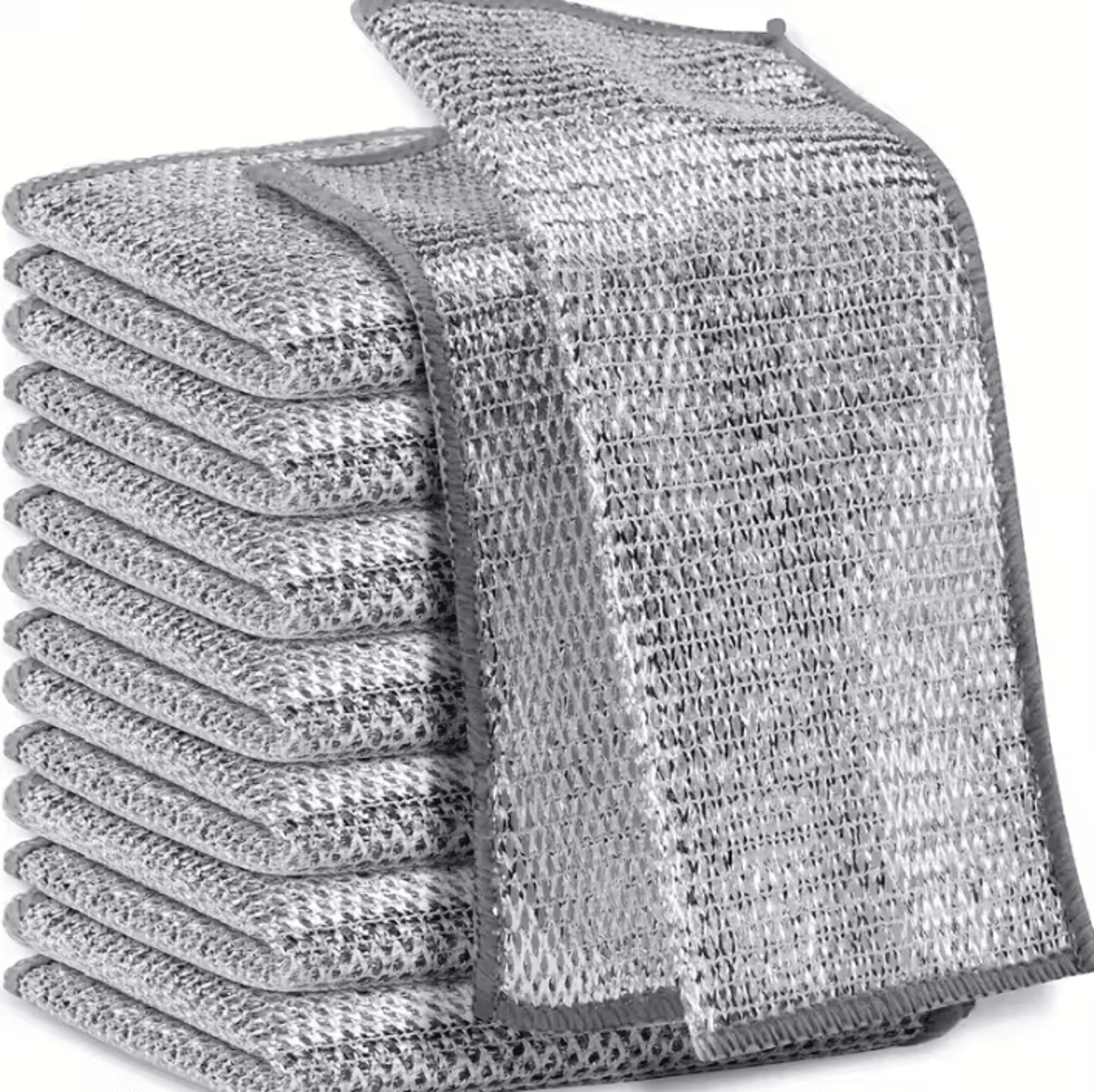 Double Layer Steel Wire Cleaning Cloth Reusable Magic Dish Scrubber For Kitchen Pots And Pans 1