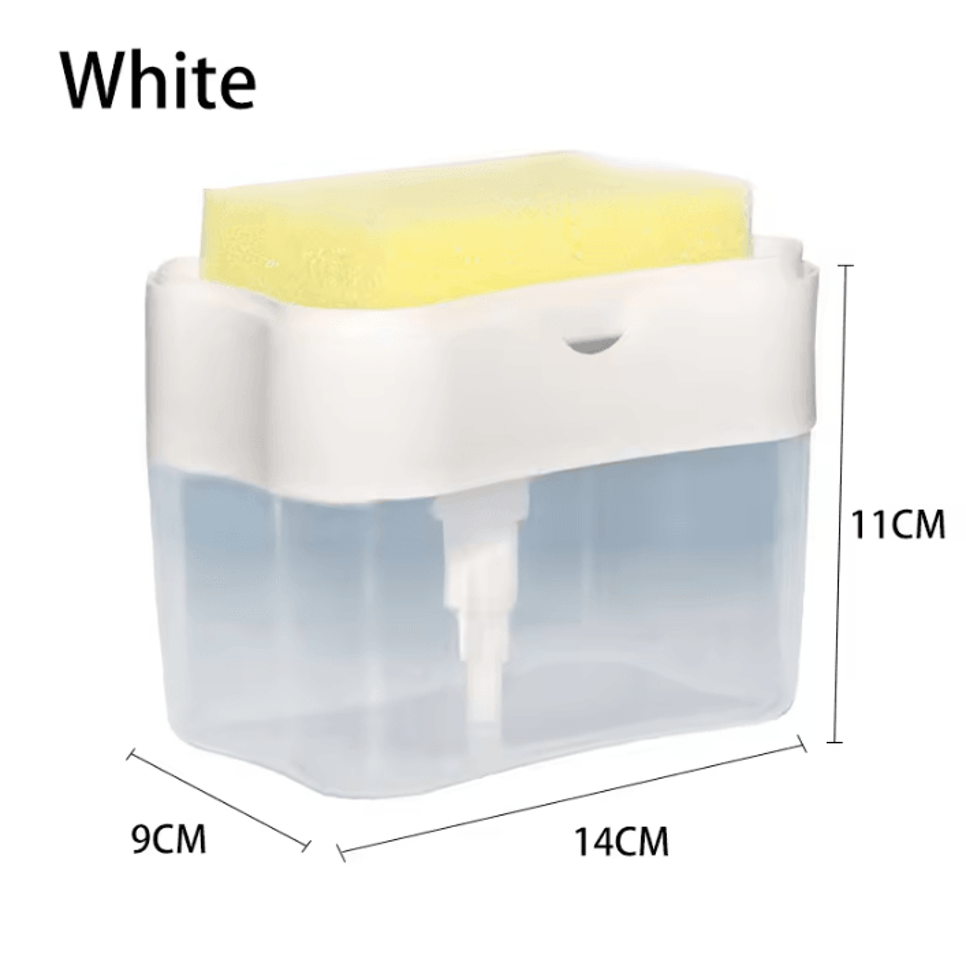 2in1 Dish Soap Dispenser With Sponge Holder Press Pump Kitchen Sink Organizer 3