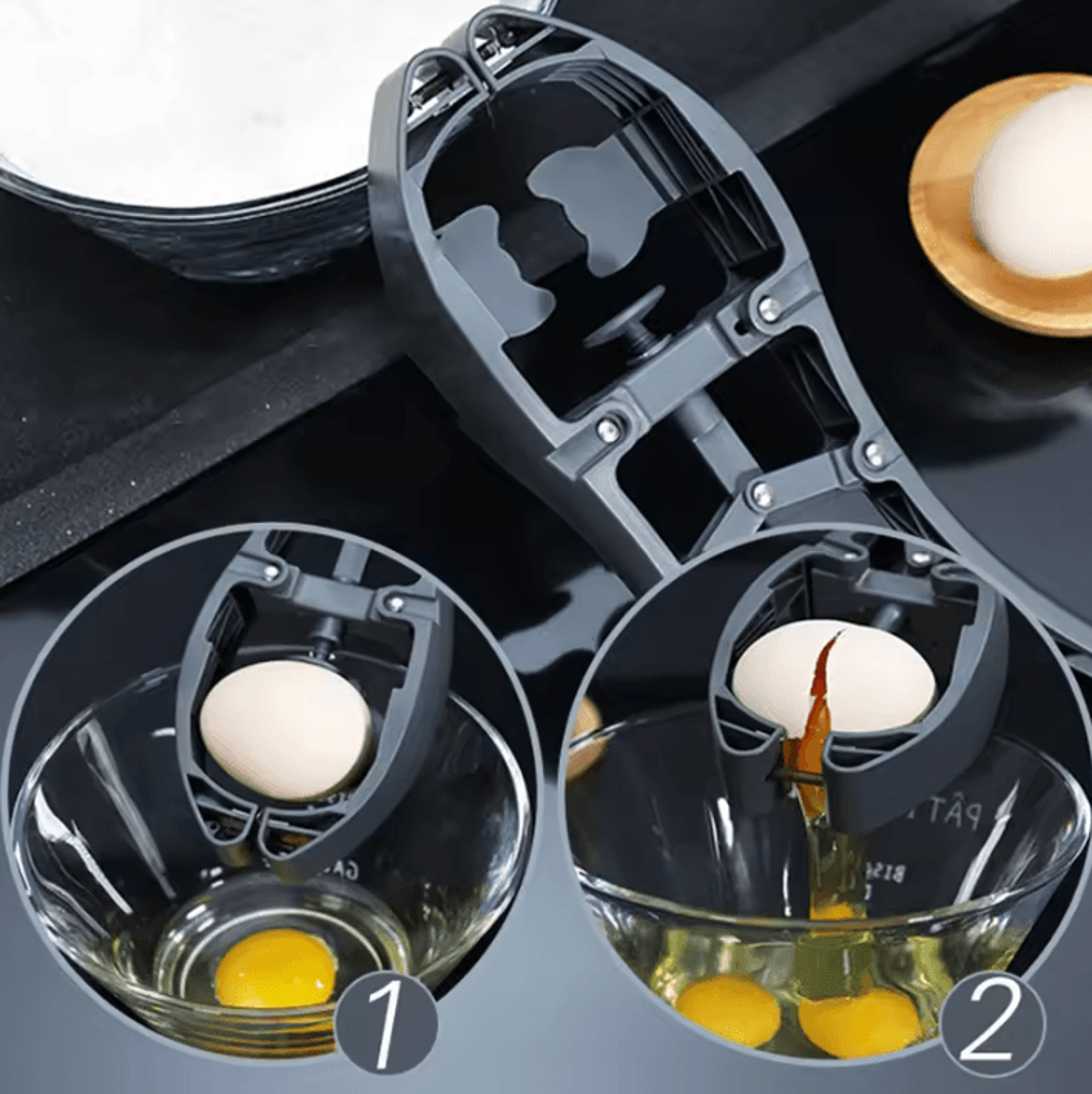 MultiFunction Egg Cracker Tool With OneHanded Whisk For Baking And Kitchen Prep 1