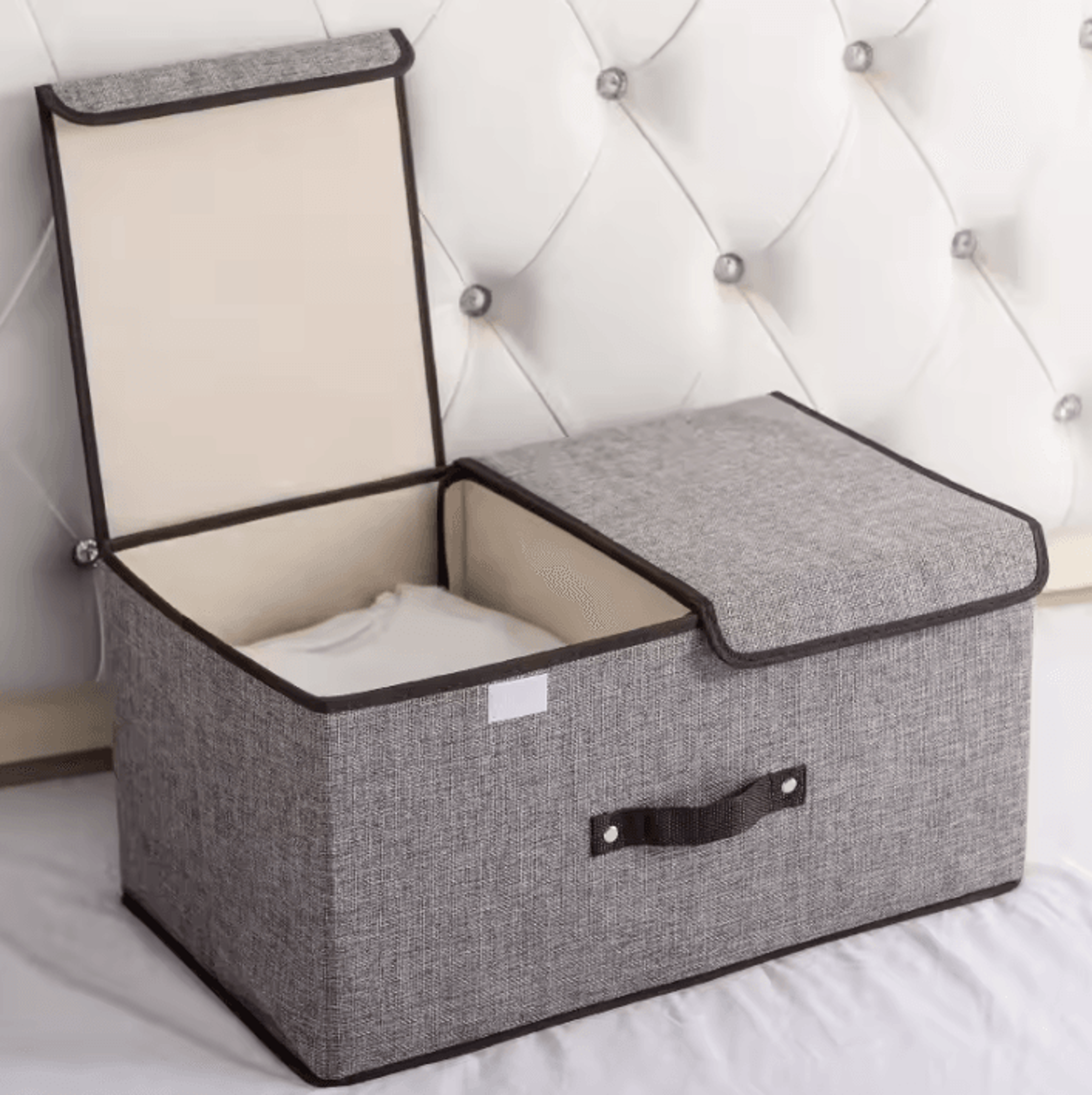 Large Foldable Storage Box With Double Lid Fabric Closet Organizer For Clothes And Underwear 3