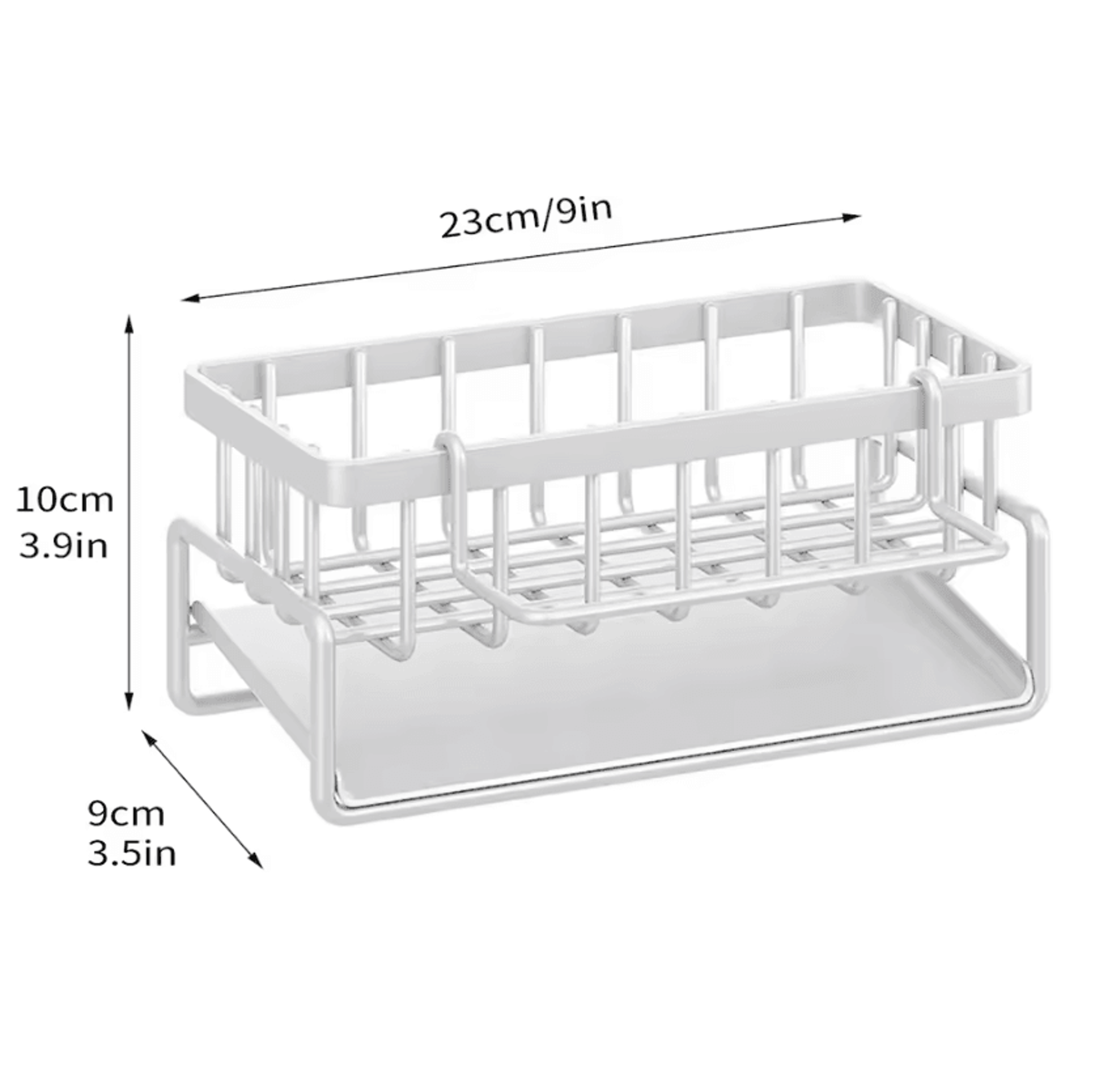 Kitchen Sink Caddy Organizer Faucet Sponge Holder With Soap Drainer And Dishcloth Rack 6