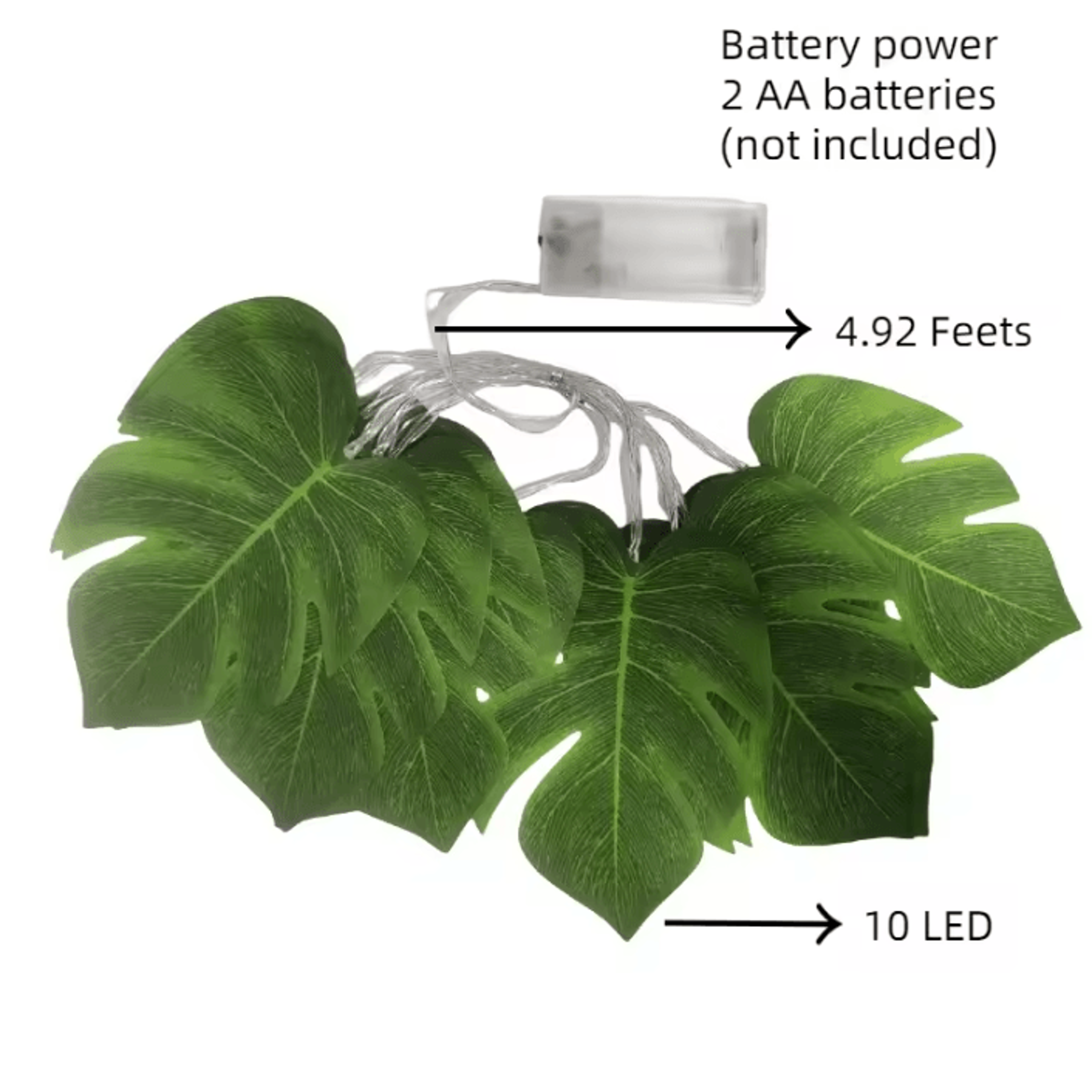 Monstera Leaf String Lights Tropical Palm Leaf Garland For Party And Home Decor 4