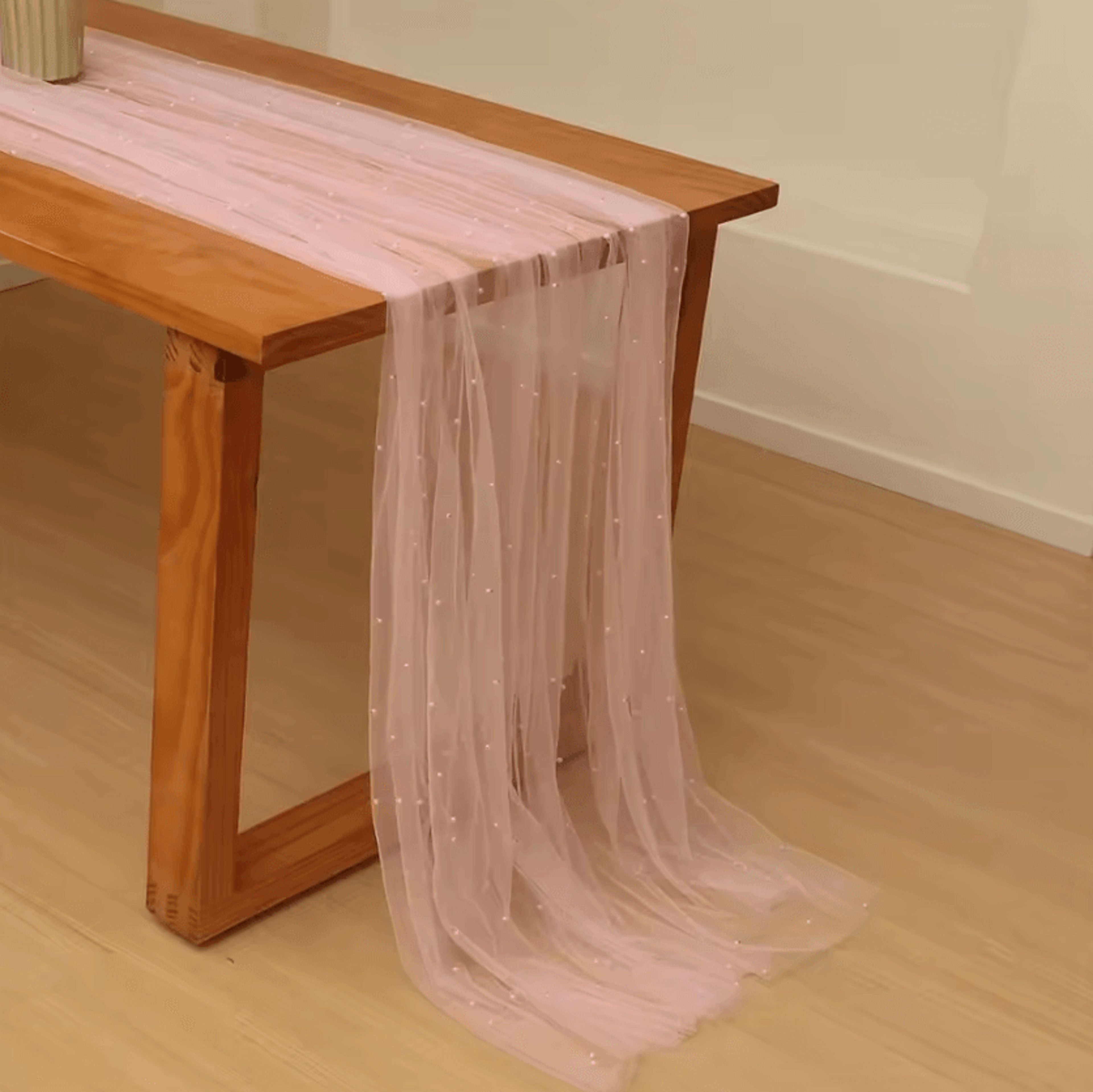 Pearl Chiffon Table Runner Elegant Wedding Table Decor For Parties And Special Events 2