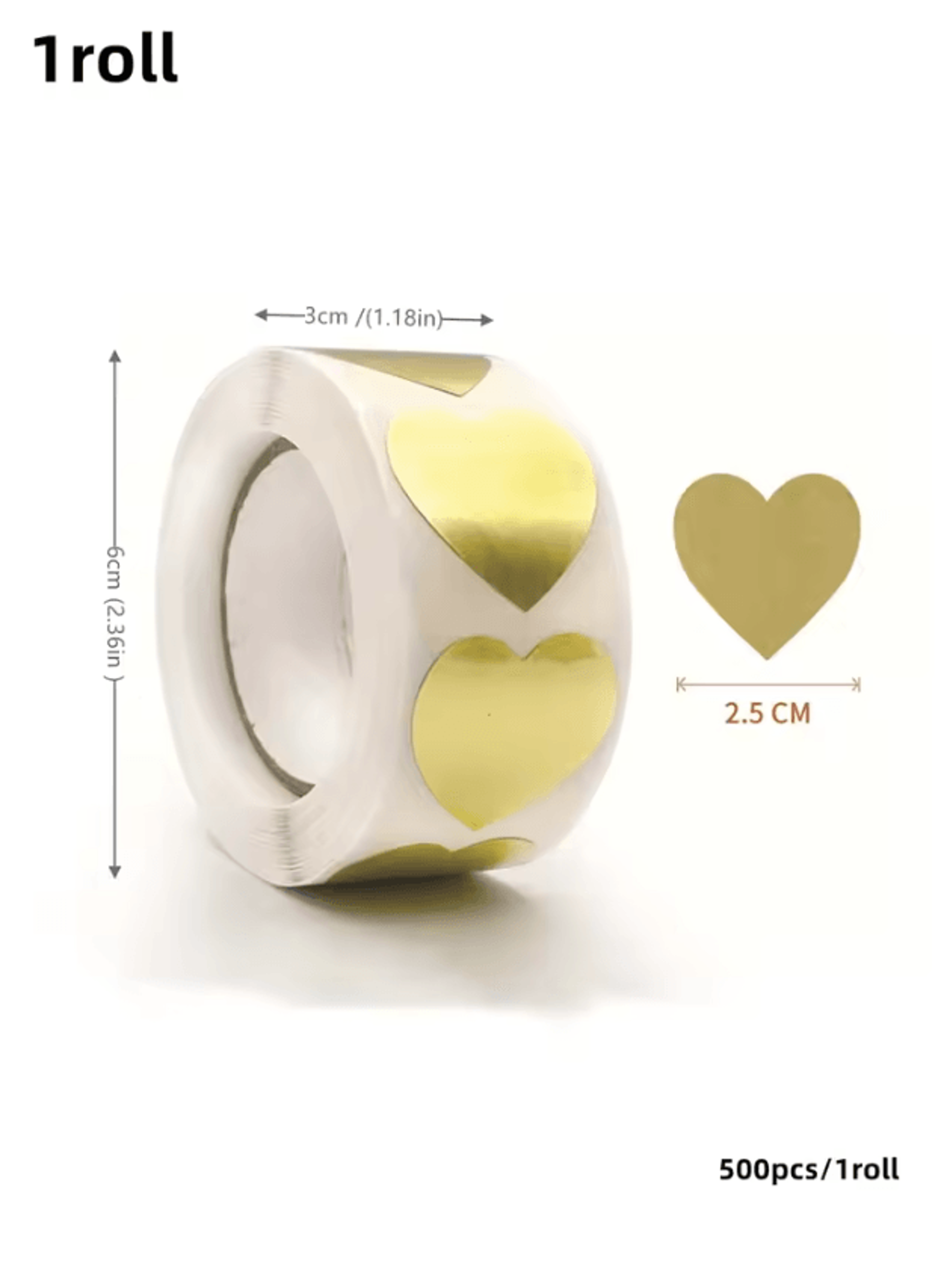 Metallic Gold Heart Dot Stickers Permanent Adhesive Labels For Crafts And Gift Decorations 4