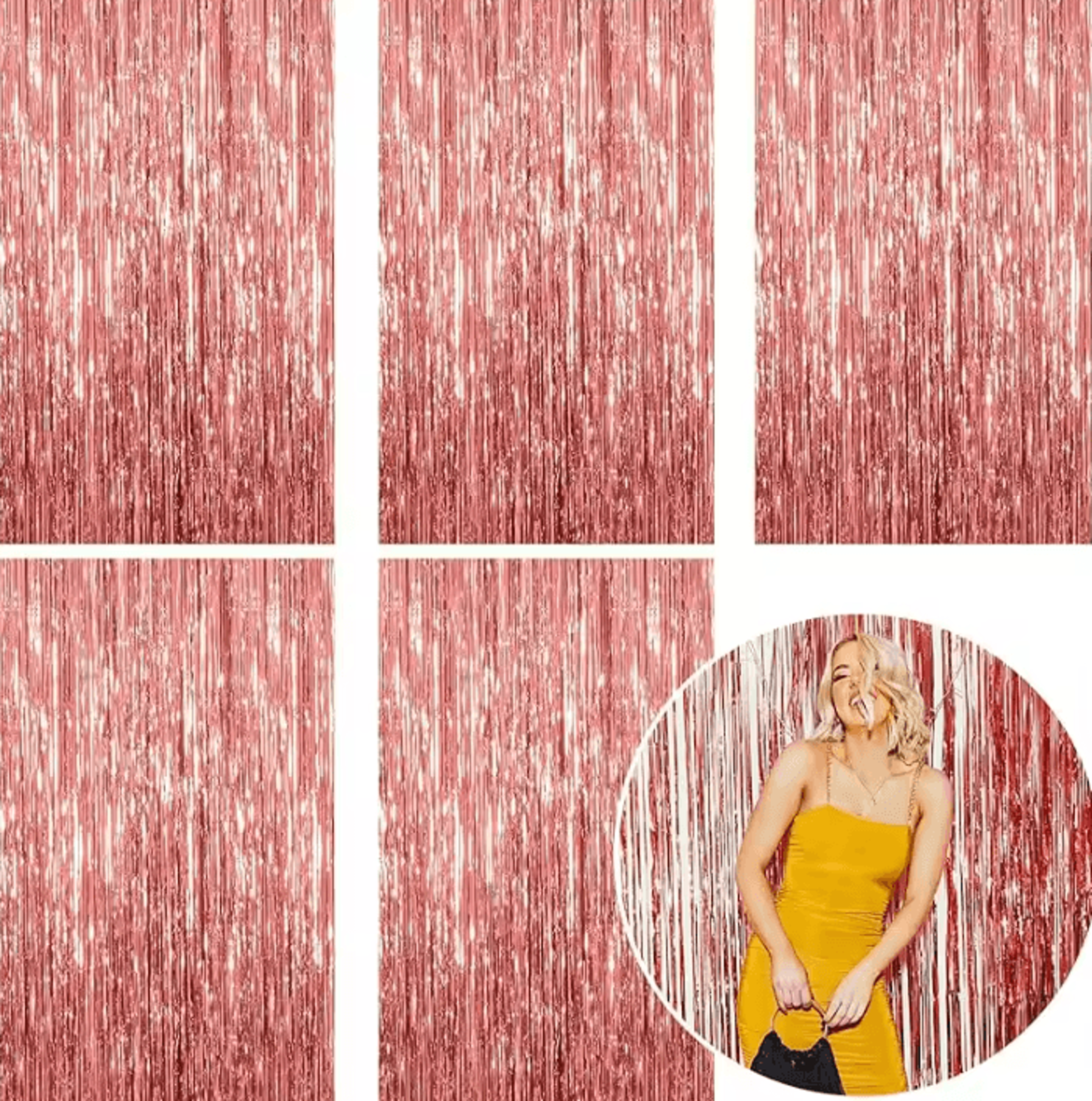 Silver Foil Fringe Curtain Backdrop Metallic Photo Booth Decorations 2 Pack 3