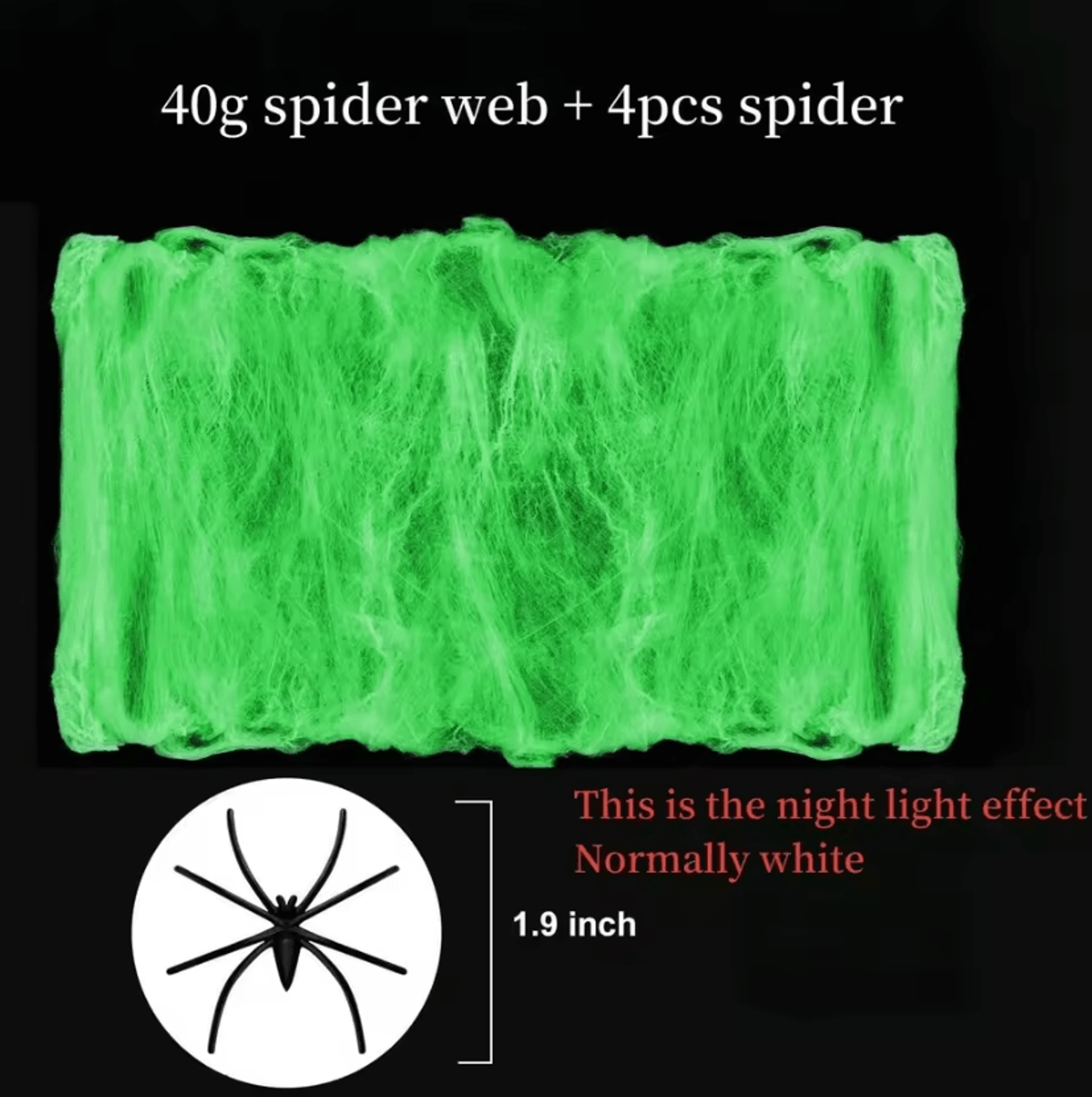 Glow In The Dark Spider Web Decoration Set With Spiders For Halloween Parties 5