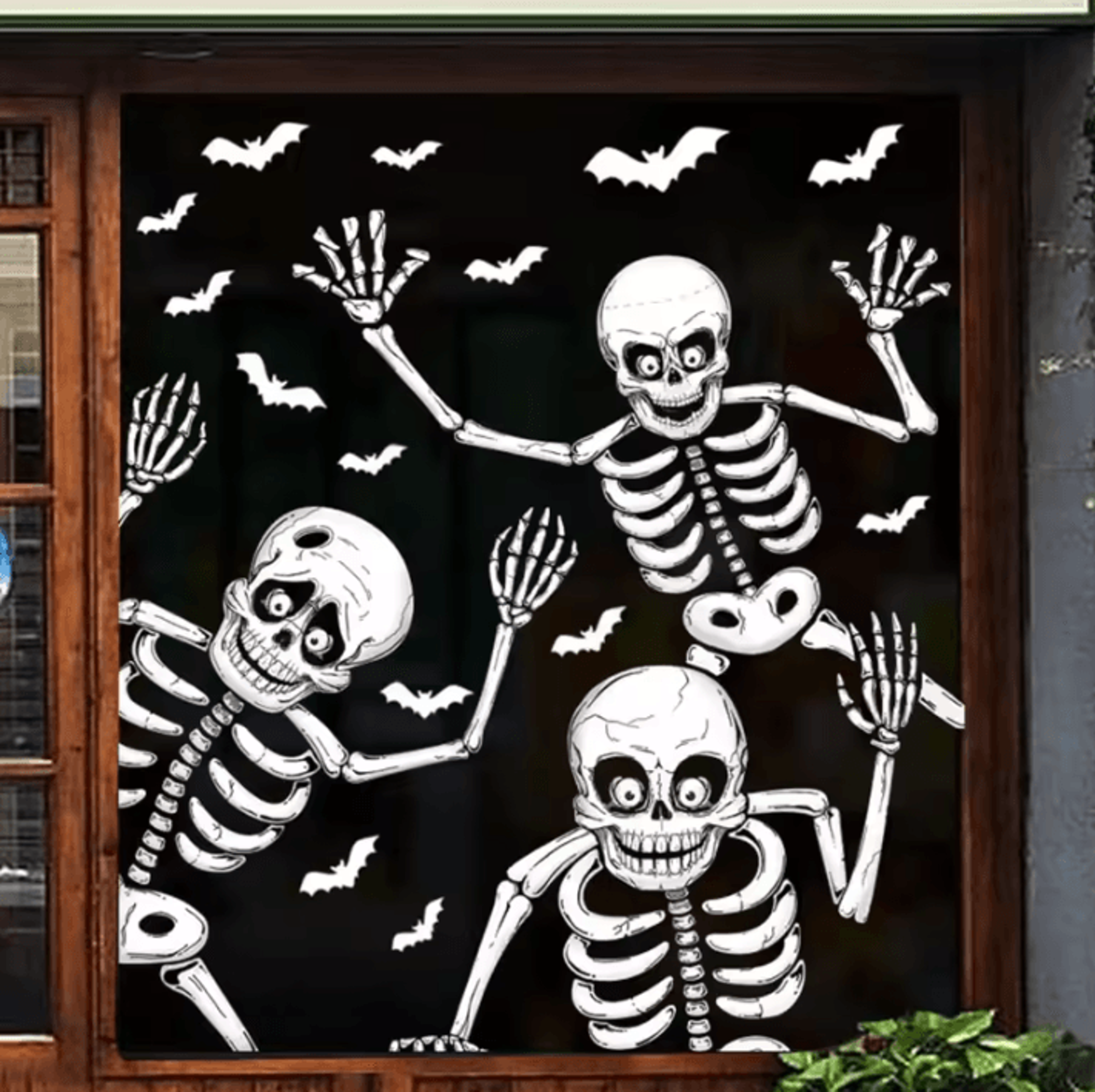 Skeleton Window Clings Halloween Window Decorations Set 1