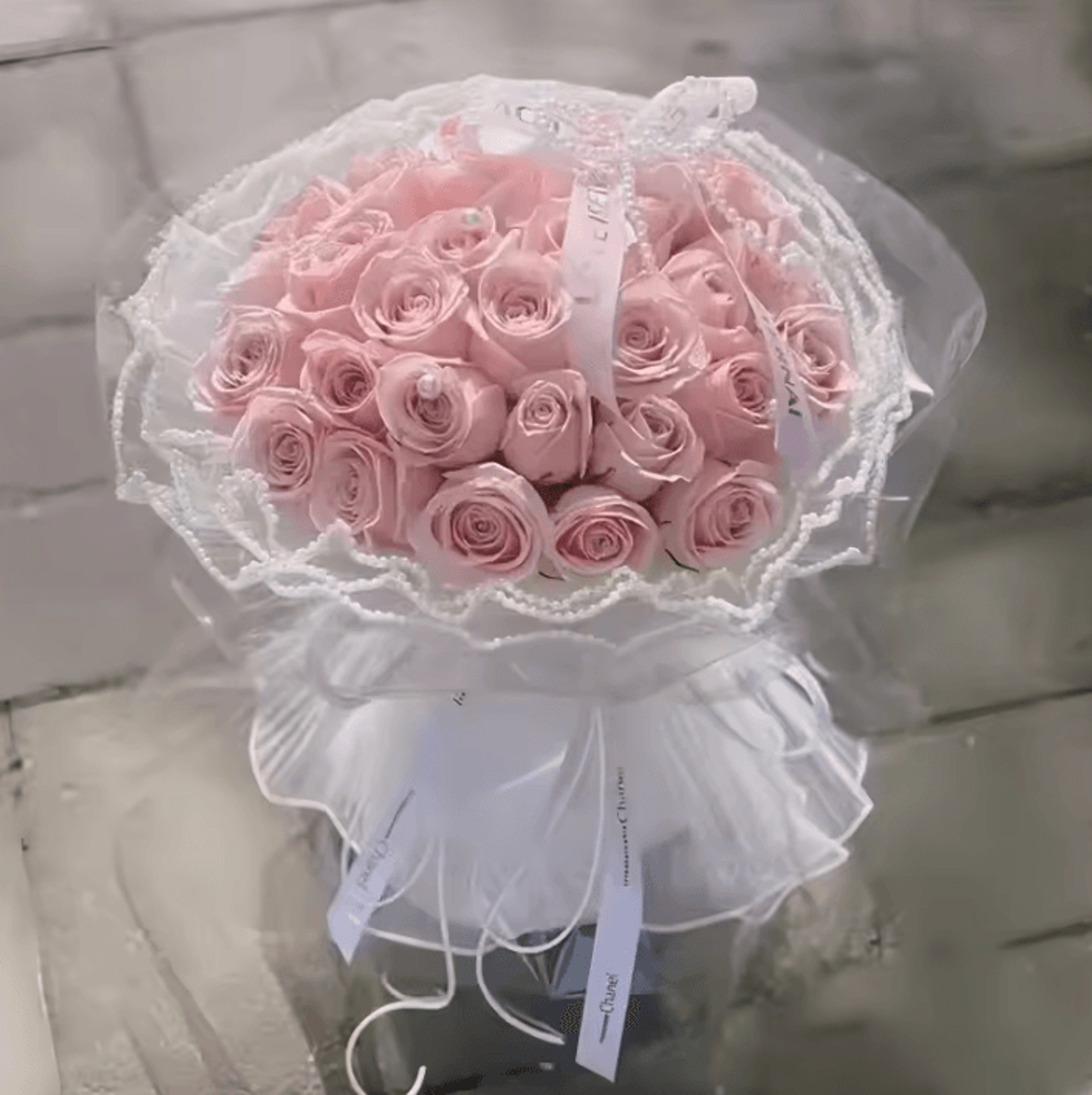 Pearl Edge Flower Wrapping Paper Mesh Bouquet Wrap For Gifts And Floral Arrangements 2