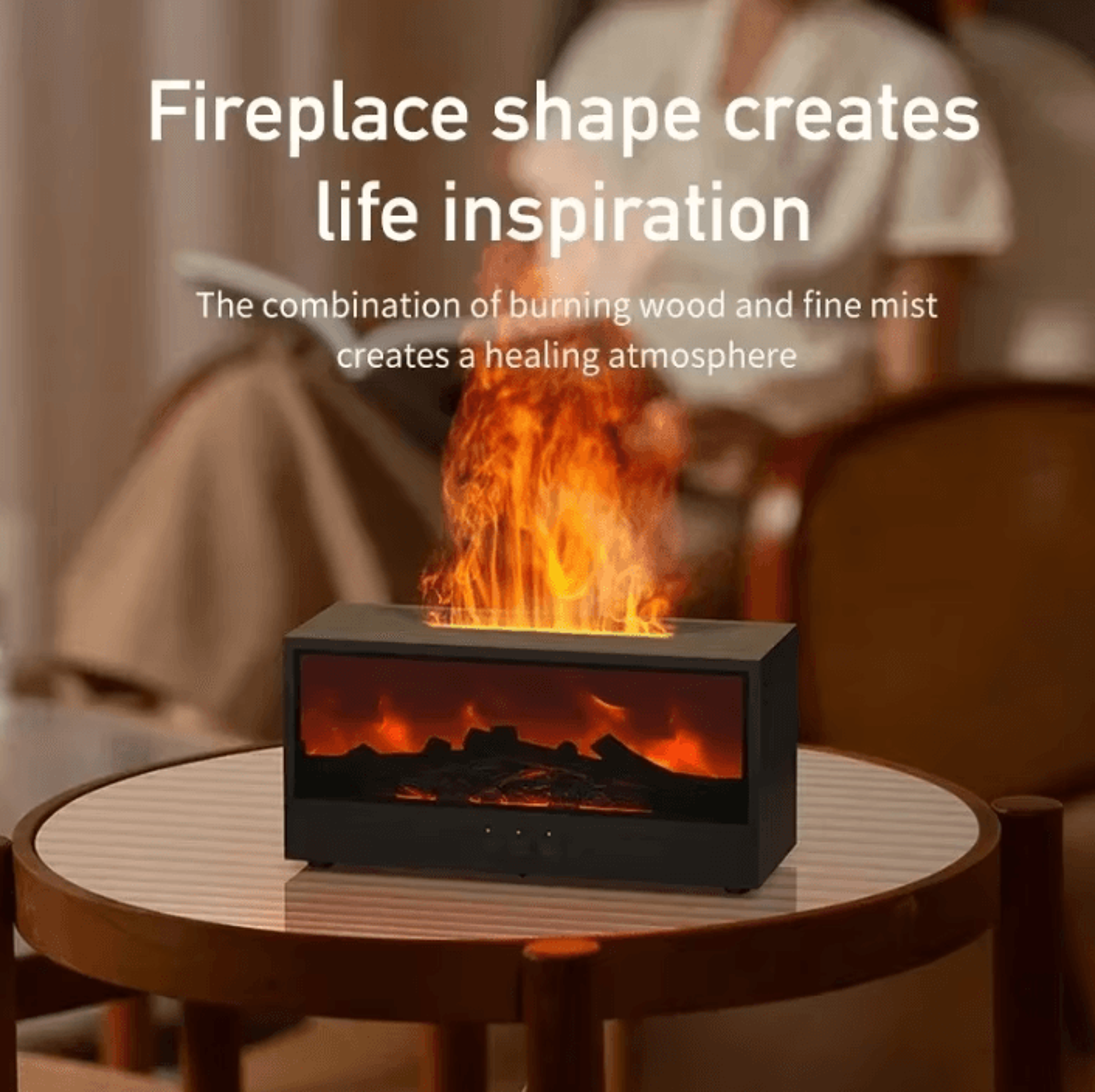 3D Flame Aroma Diffuser Humidifier  Essential Oil Diffuser With LED Flame Effect  Remote Control 3