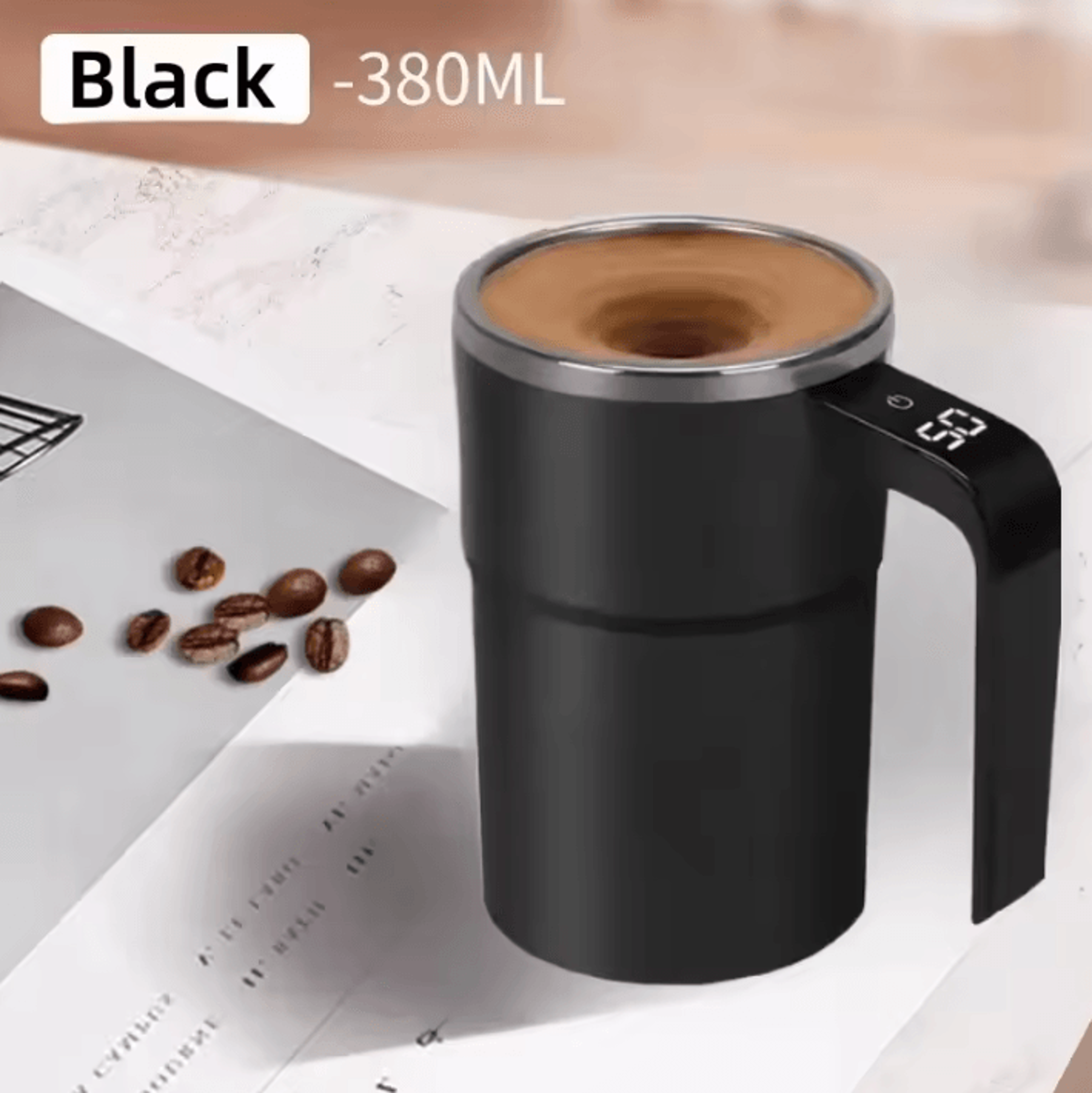 Smart SelfStirring Coffee Mug  Self Stirring Mug With Digital Display  USB Rechargeable Mixing 5