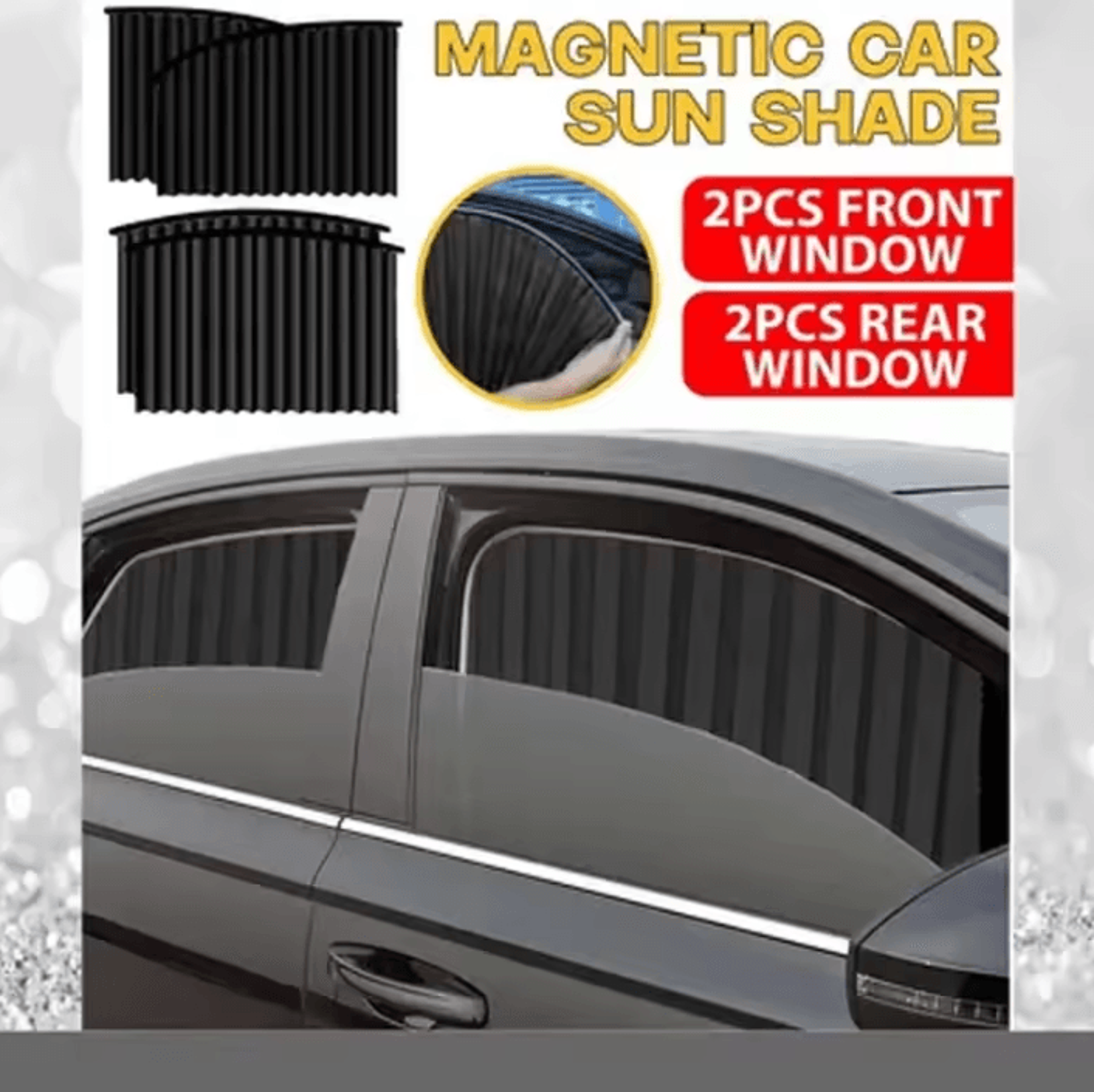 Car Retractable Privacy Window Curtains With Sliding Track Sunshade For Side Windows 0