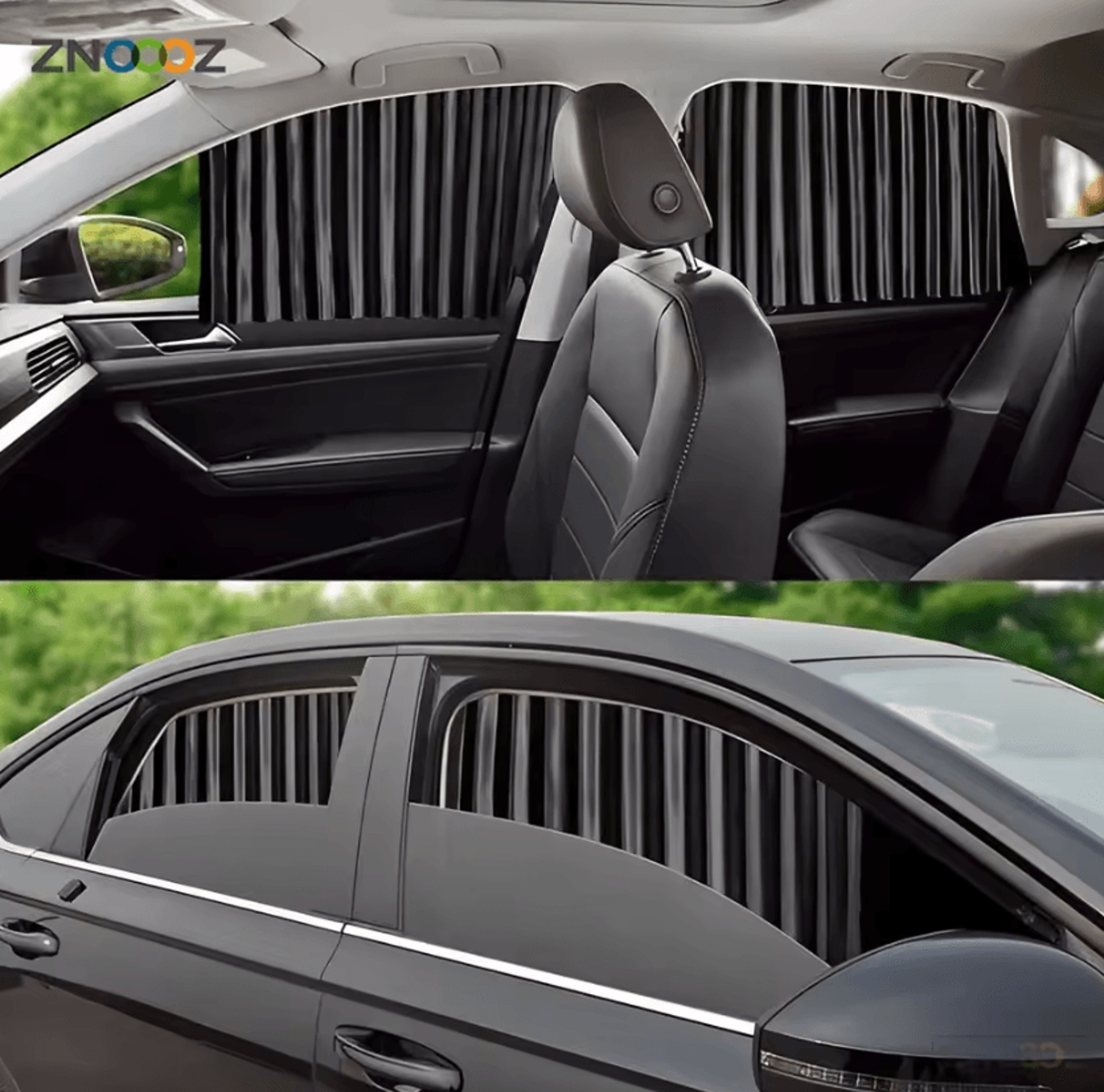 Car Retractable Privacy Window Curtains With Sliding Track Sunshade For Side Windows 1