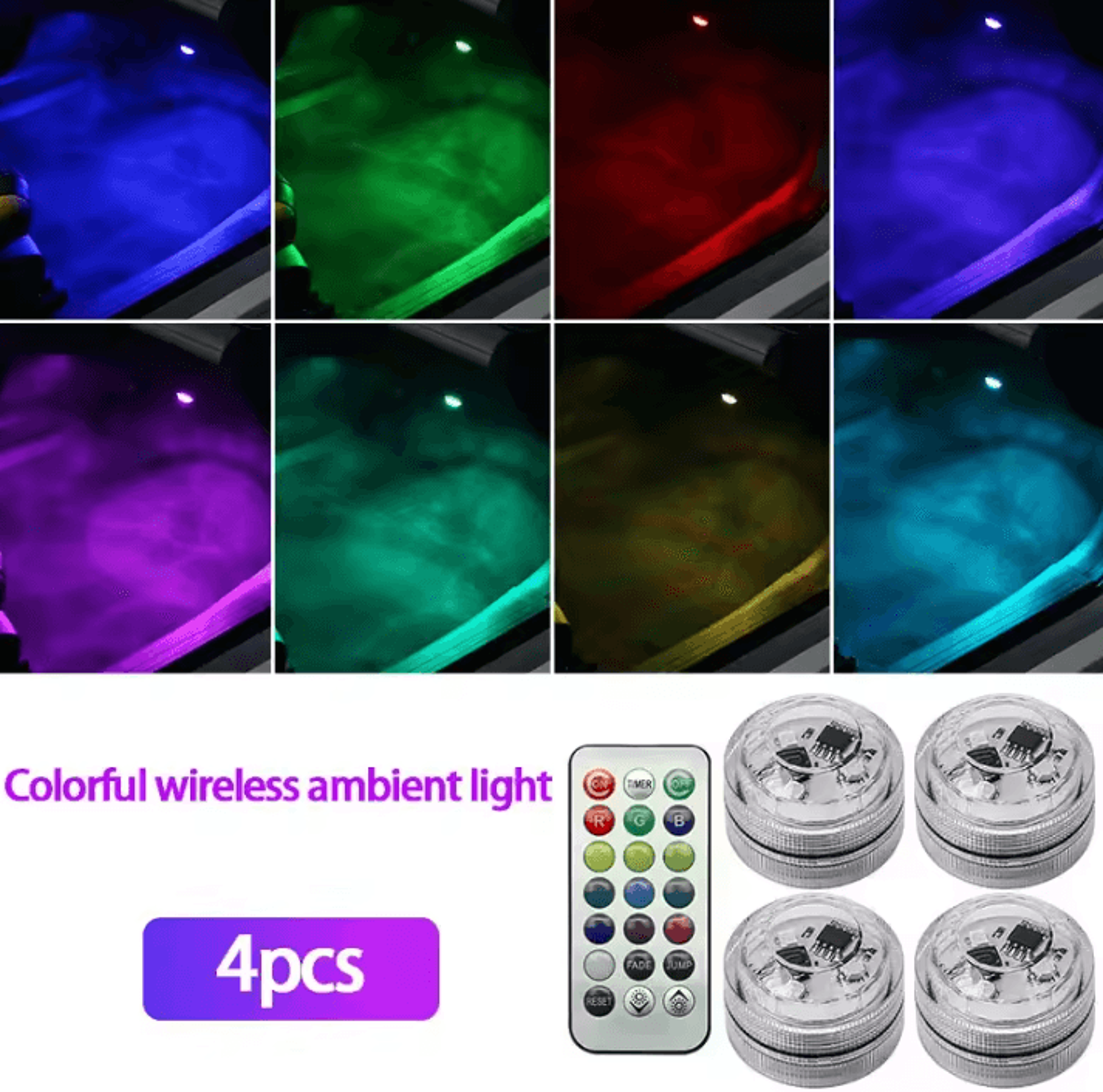 Wireless LED Car Interior Ambient Lights With Remote Control 5