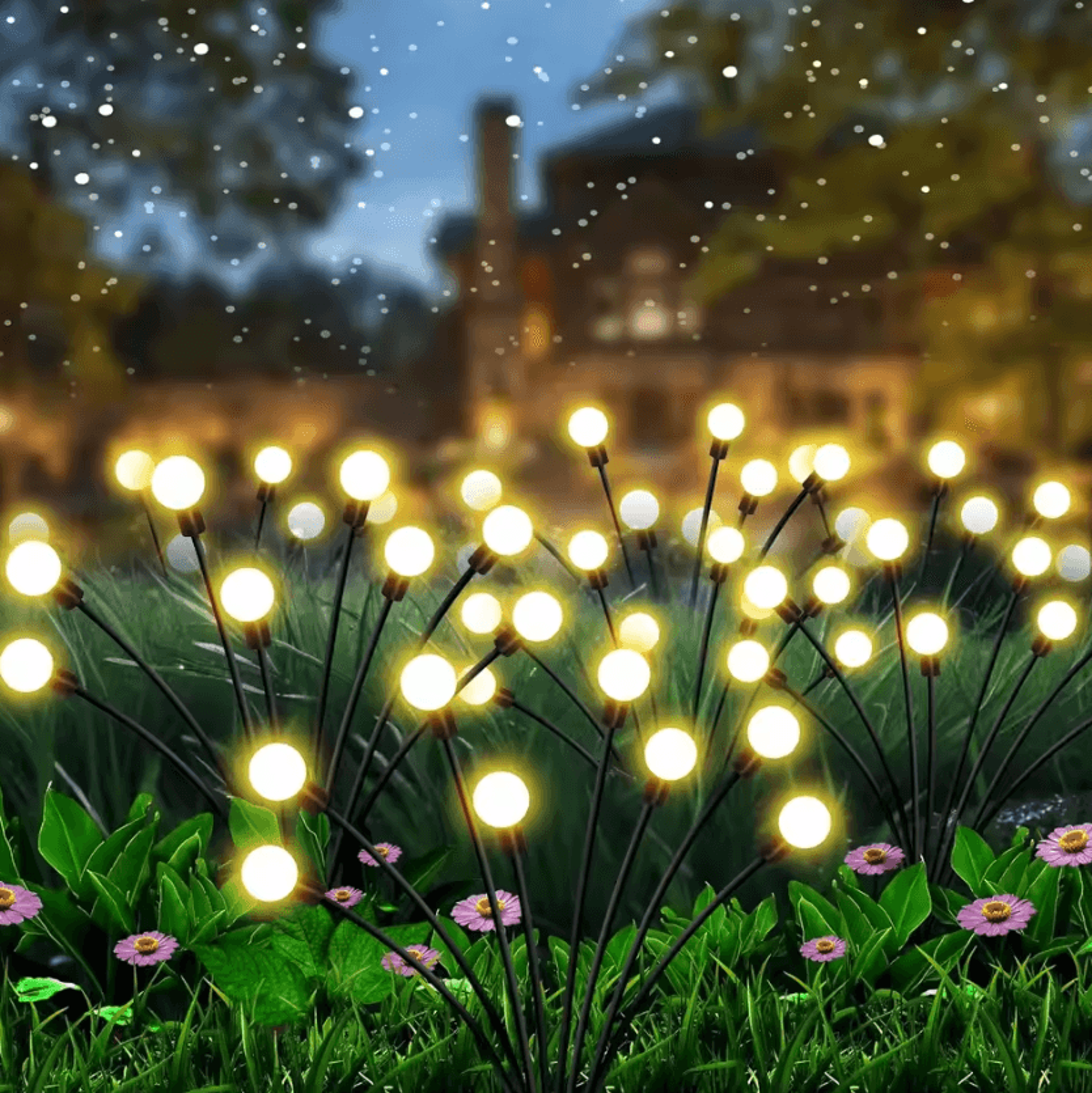 Solar Powered Firefly Garden Lights Waterproof Outdoor Decor 4