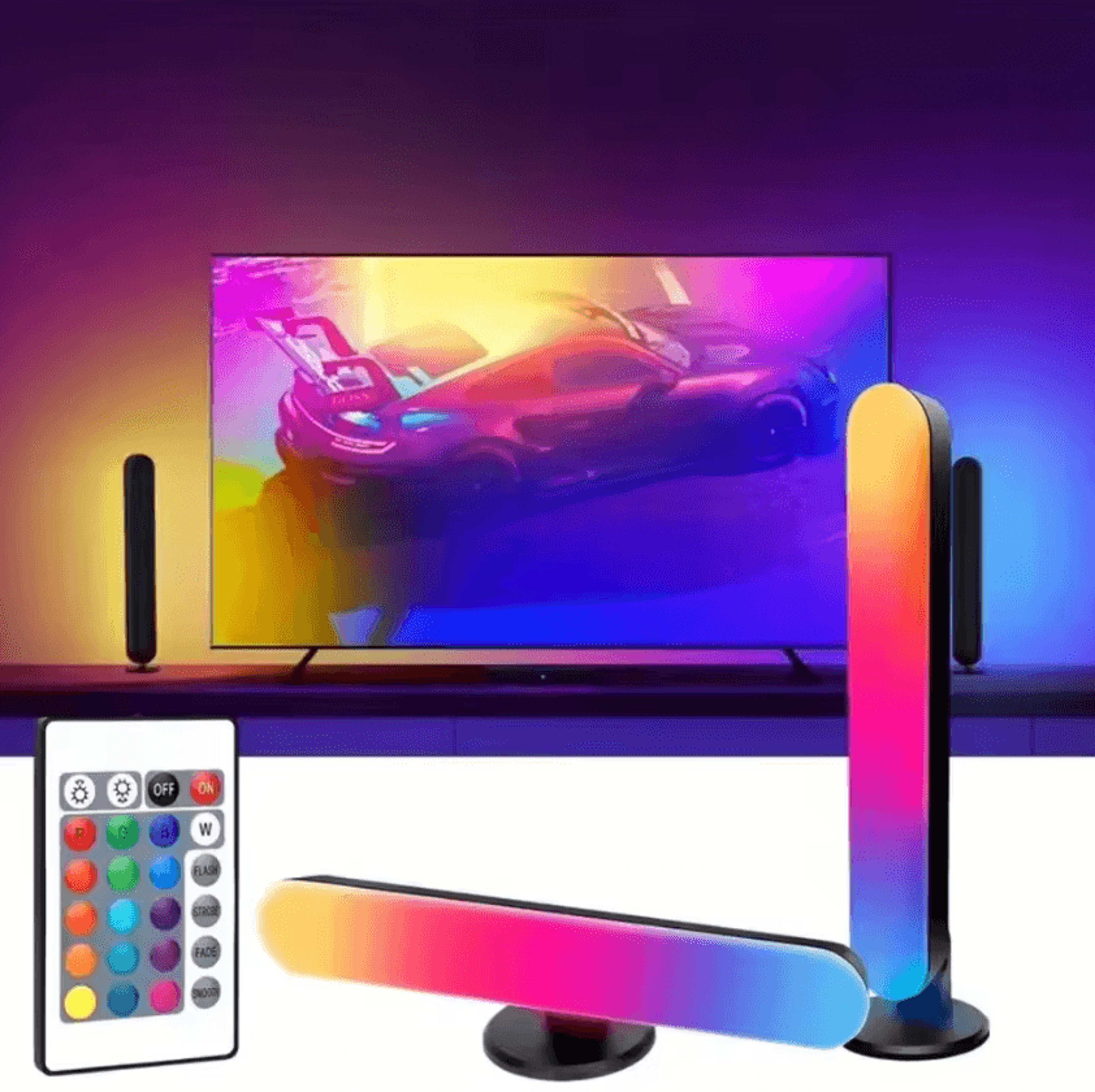 rgb music rhythm light bar – usb rechargeable music rhythm light for gaming, desktop & room decor