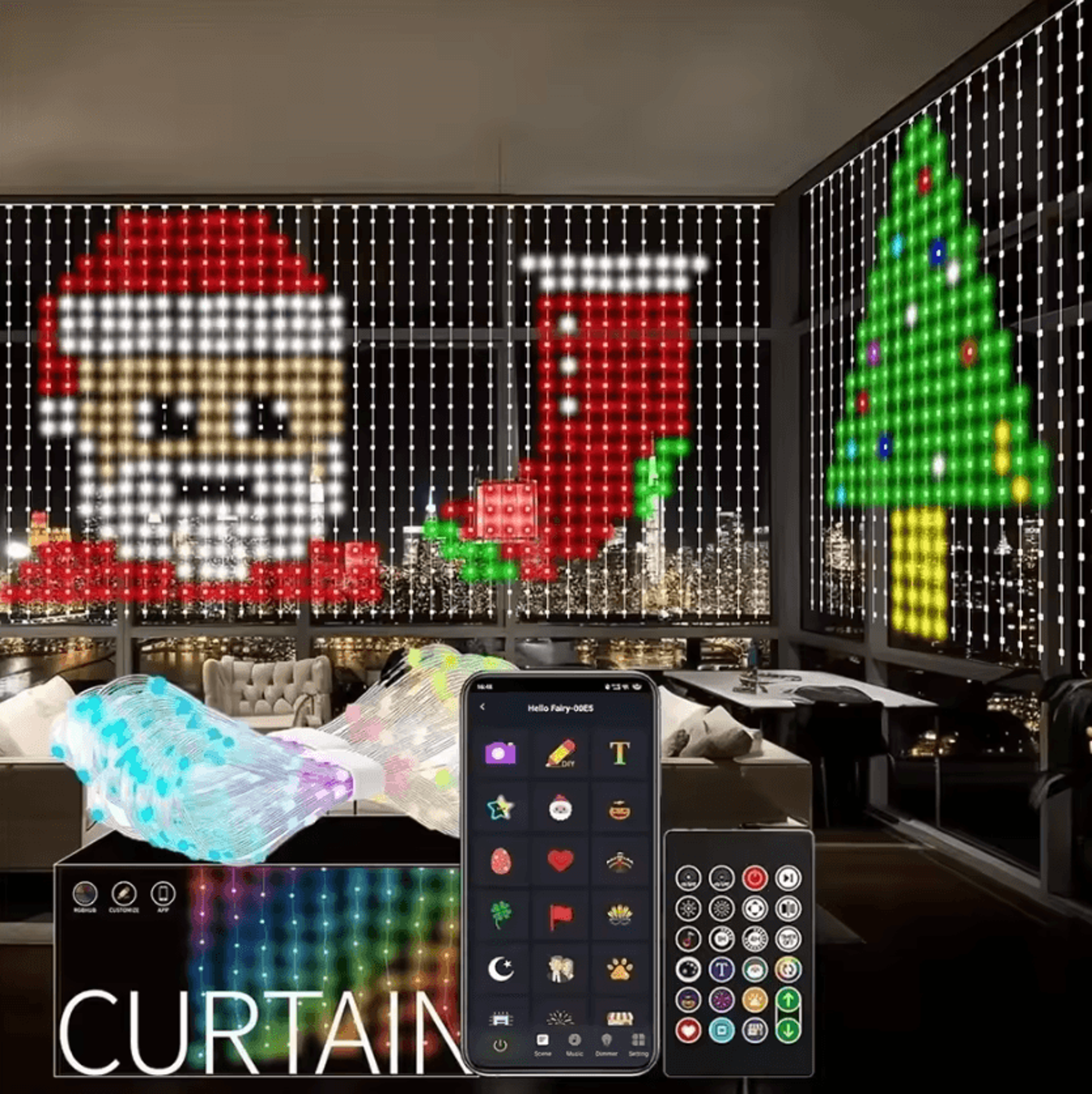 800 led smart rgb curtain lights – smart curtain lights with app control, music sync & remote for parties, weddings & ho