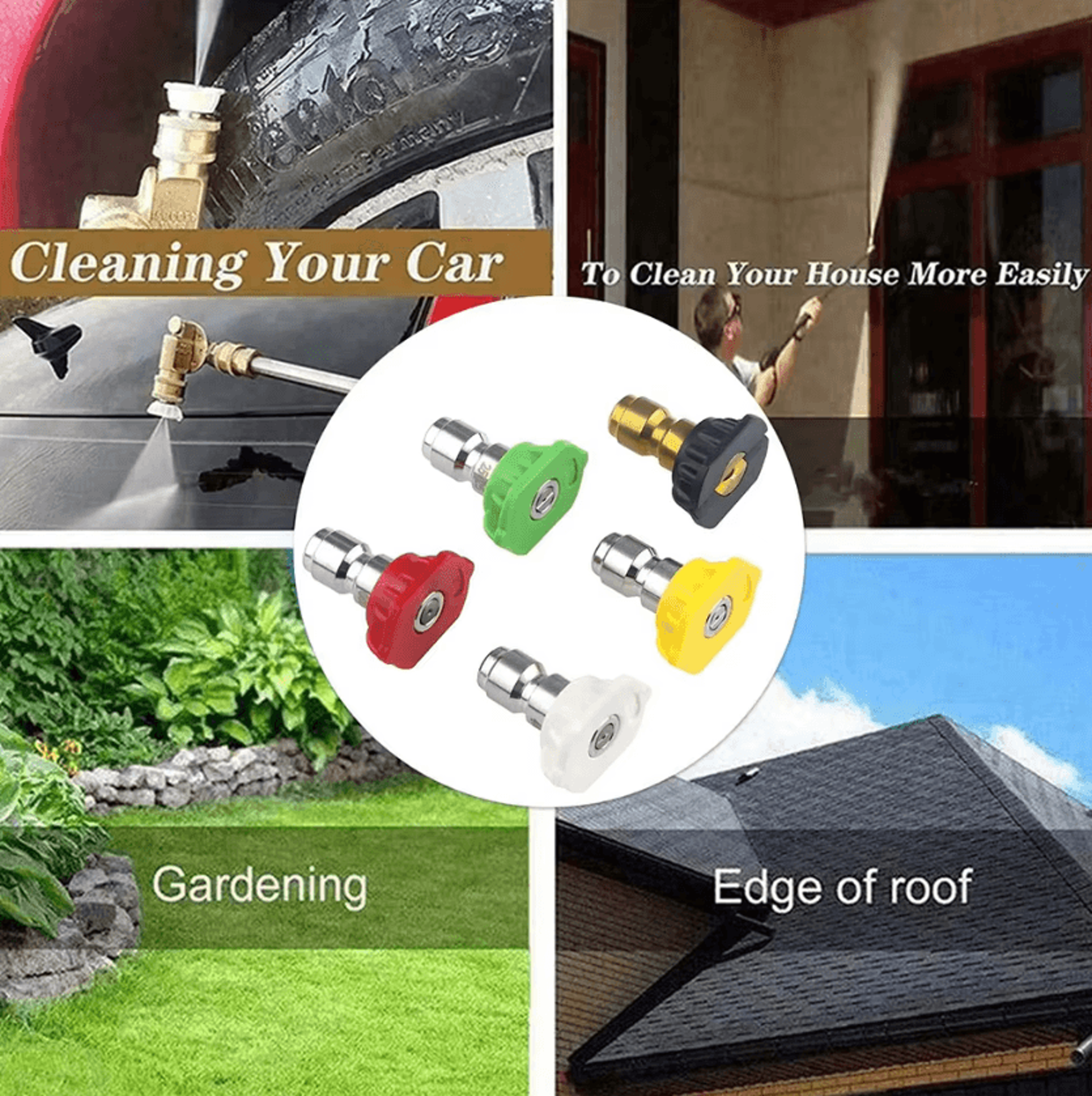 5Piece Pressure Washer Nozzle Set  Pressure Washer Nozzles With 14Inch Quick Connect For Cleaning   4