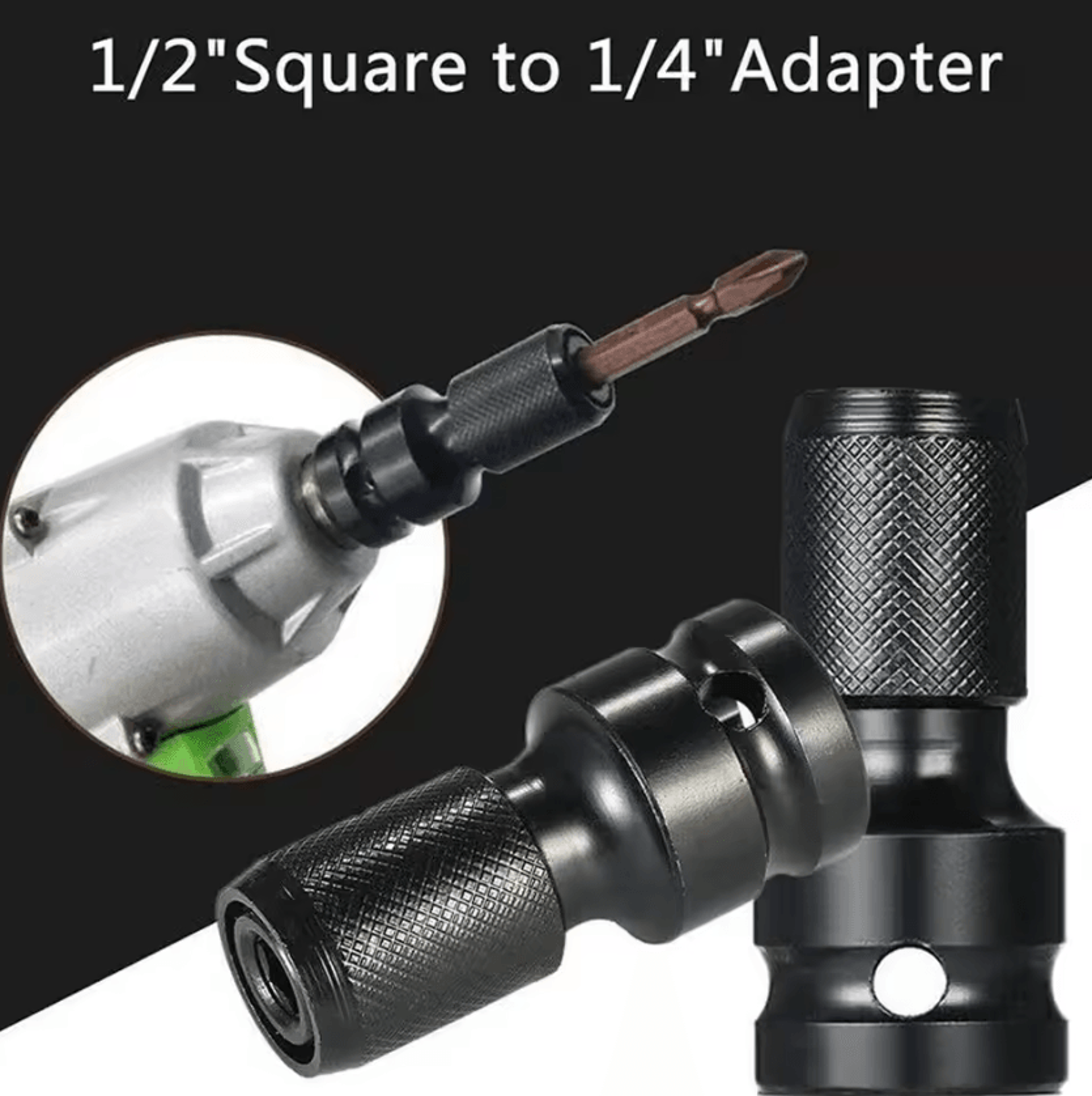 QuickLoad 12 Drive To 14 Hex Adapter Impact Socket Adapter For Drill  Power Tools 1