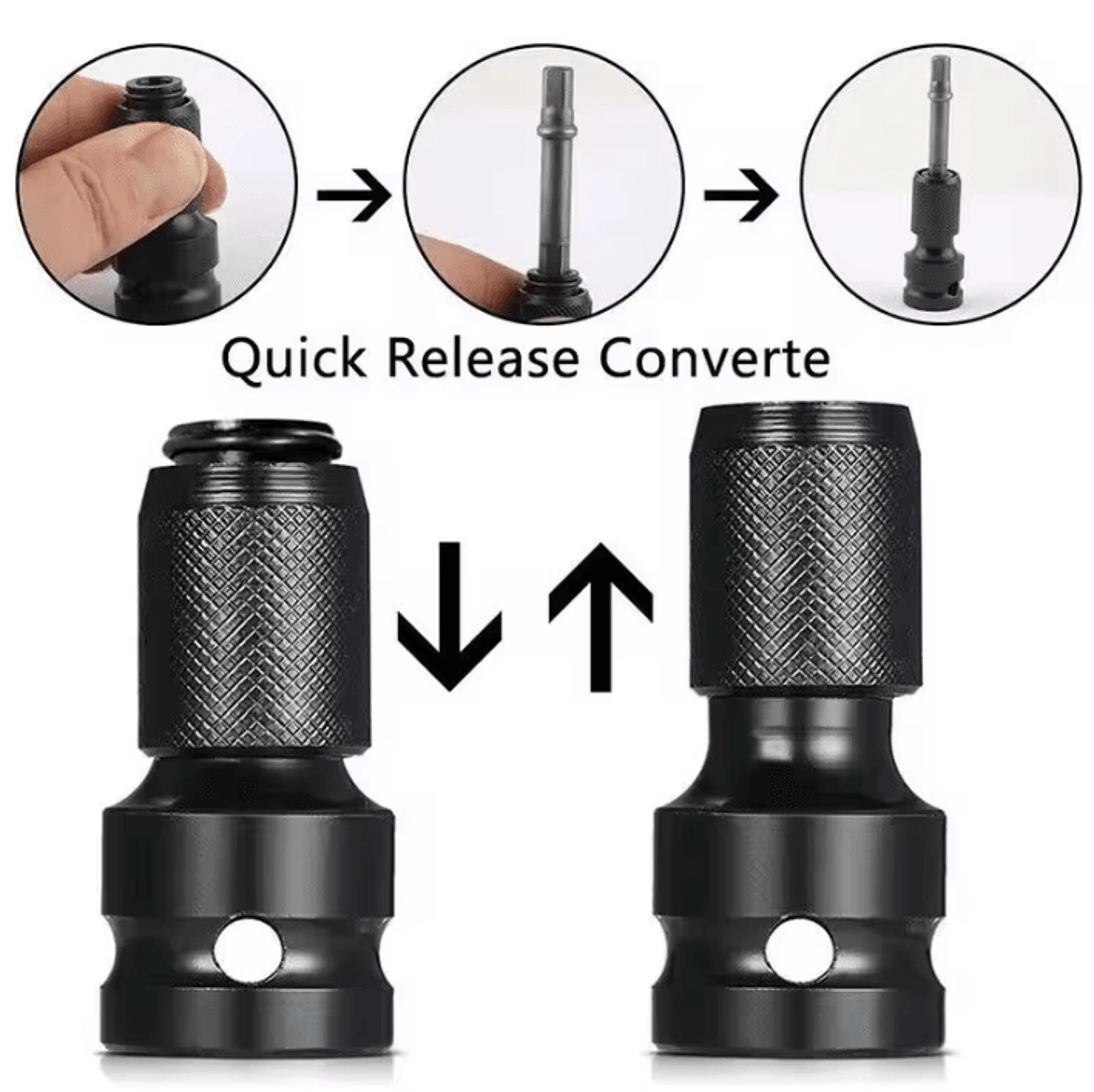 QuickLoad 12 Drive To 14 Hex Adapter Impact Socket Adapter For Drill  Power Tools 3
