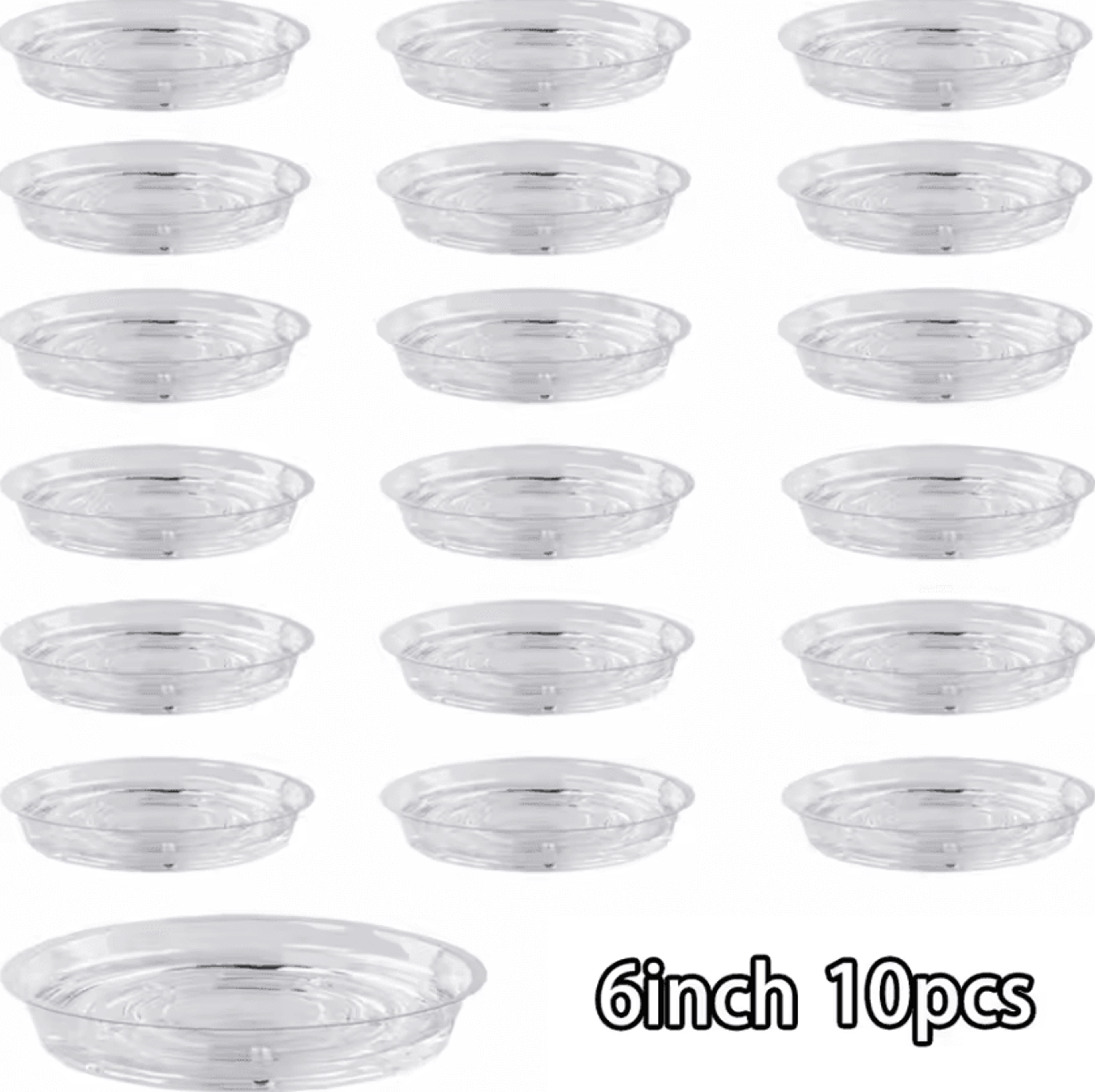 10Pack Clear Plant Saucers Round Flower Pot Drip Trays For Indoor  Outdoor Planters 5