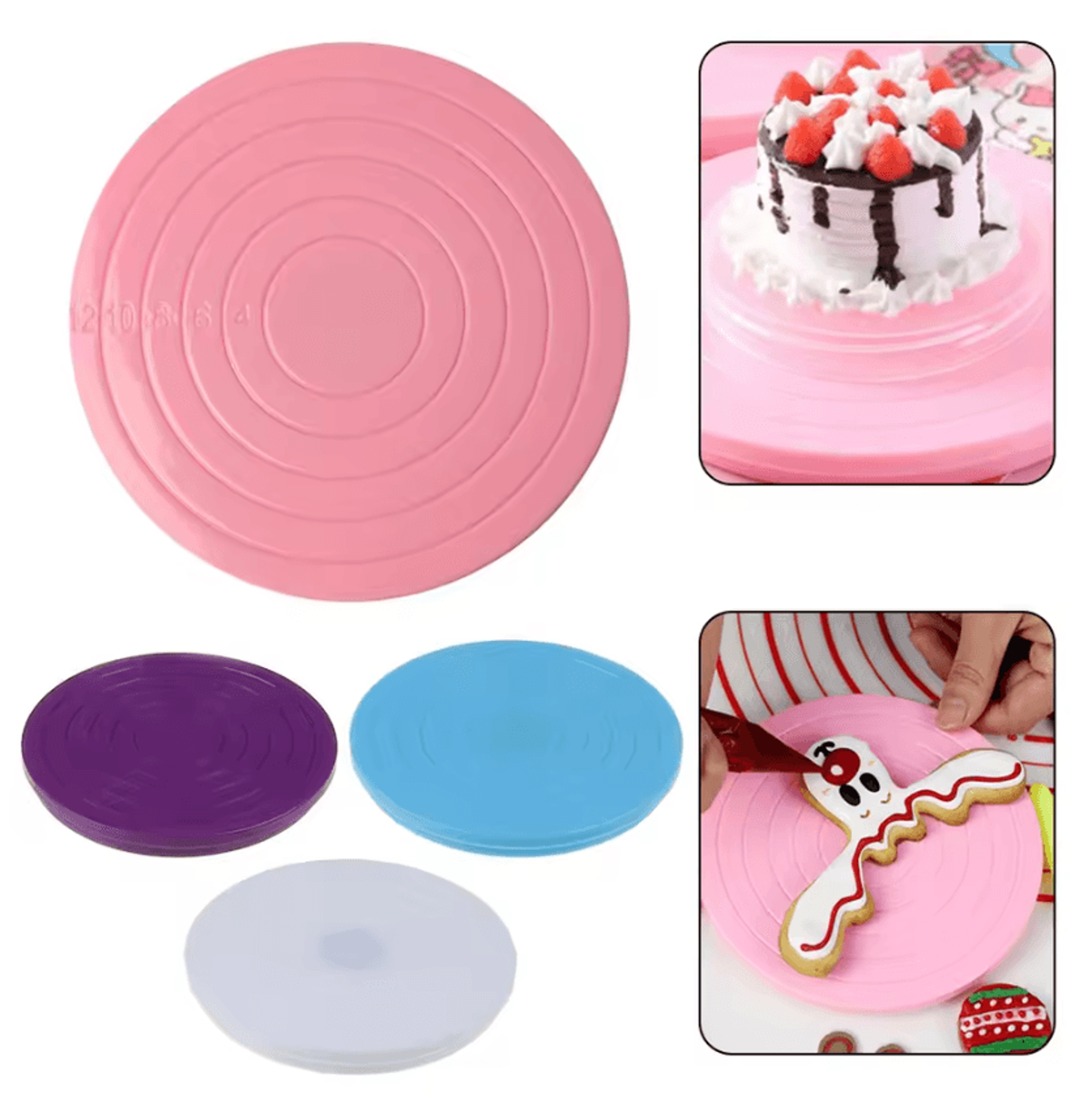 360° rotating cake turntable stand for smooth cake decorating