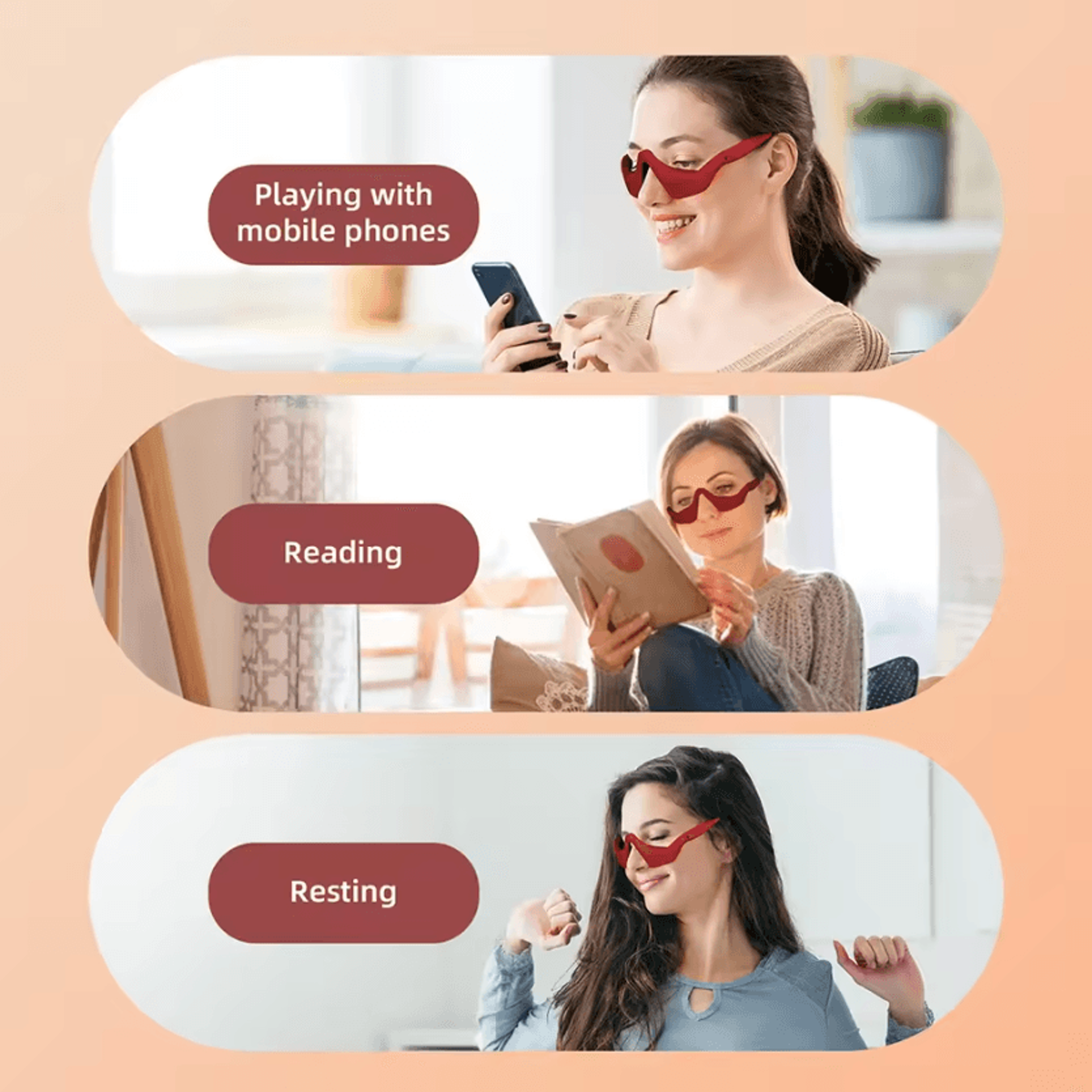 Red Light Eye Massager Glasses For Relaxing Eye Care And Daily Comfort 1