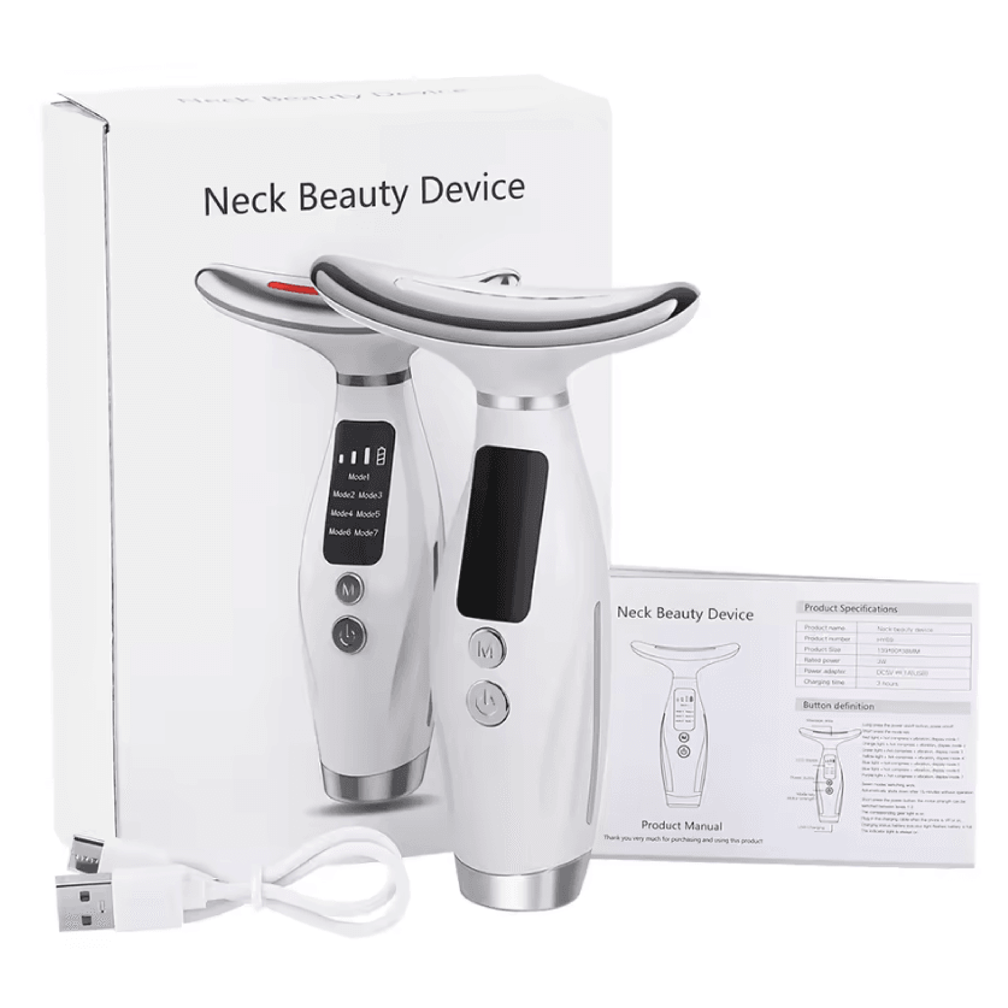 7 Color LED Neck And Face Massager With Heating And Vibration Therapy 5