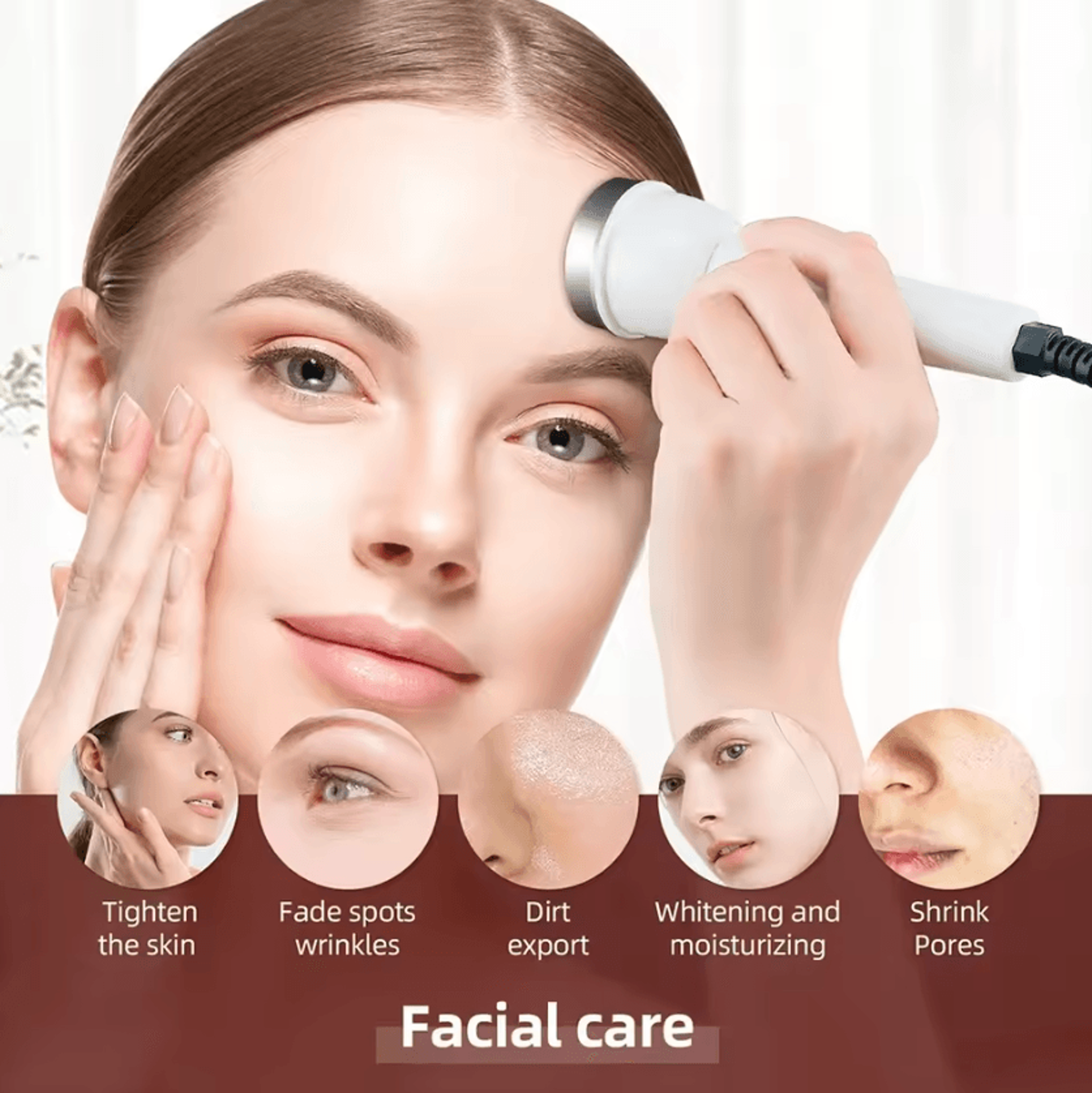 Ultrasonic Facial Skin Care Device High Frequency Face And Eye Massager For Home Spa 4