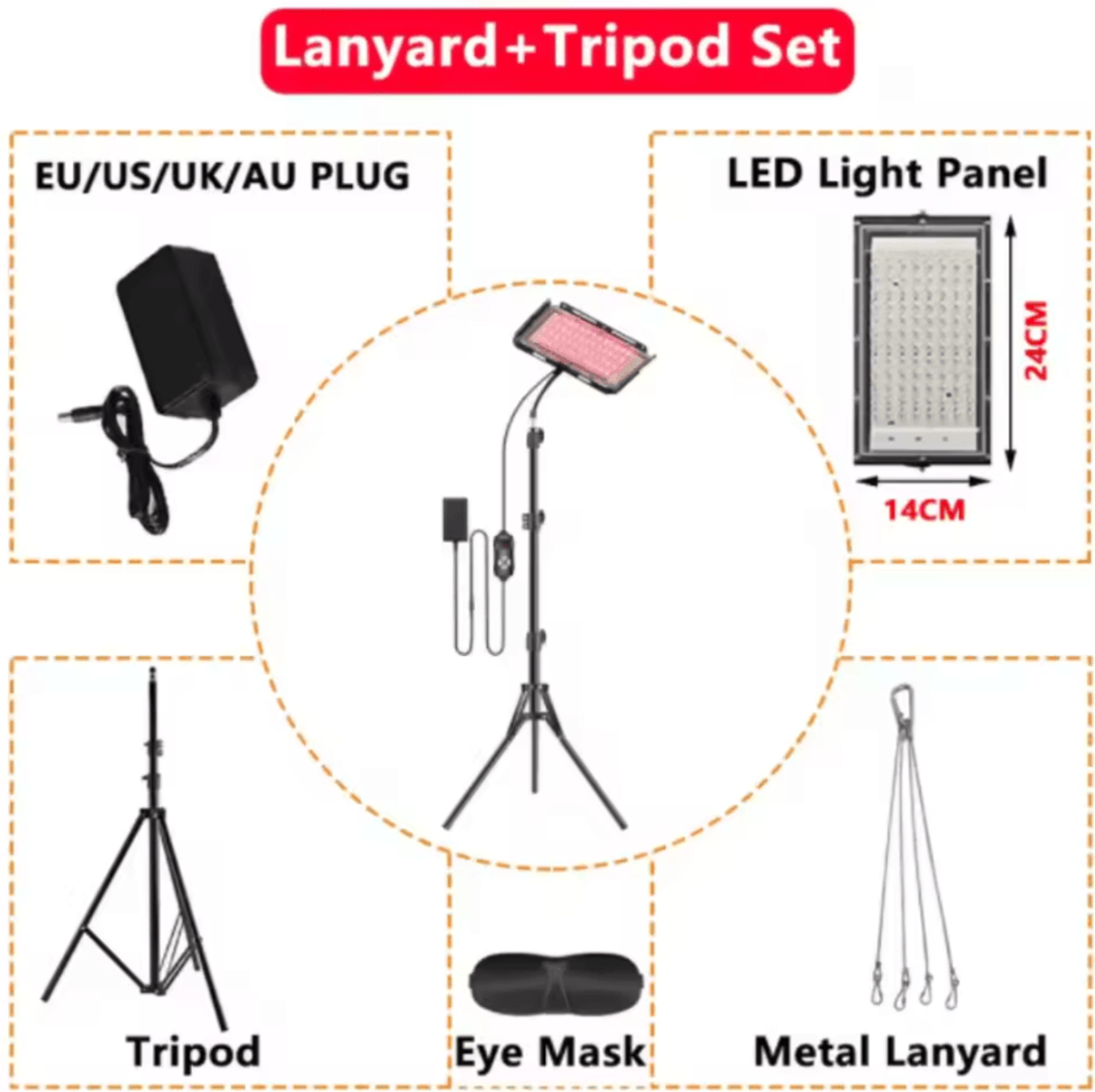 3 In 1 Red Light Therapy Panel 660nm And 850nm Infrared Light Lamp With Adjustable Stand 5