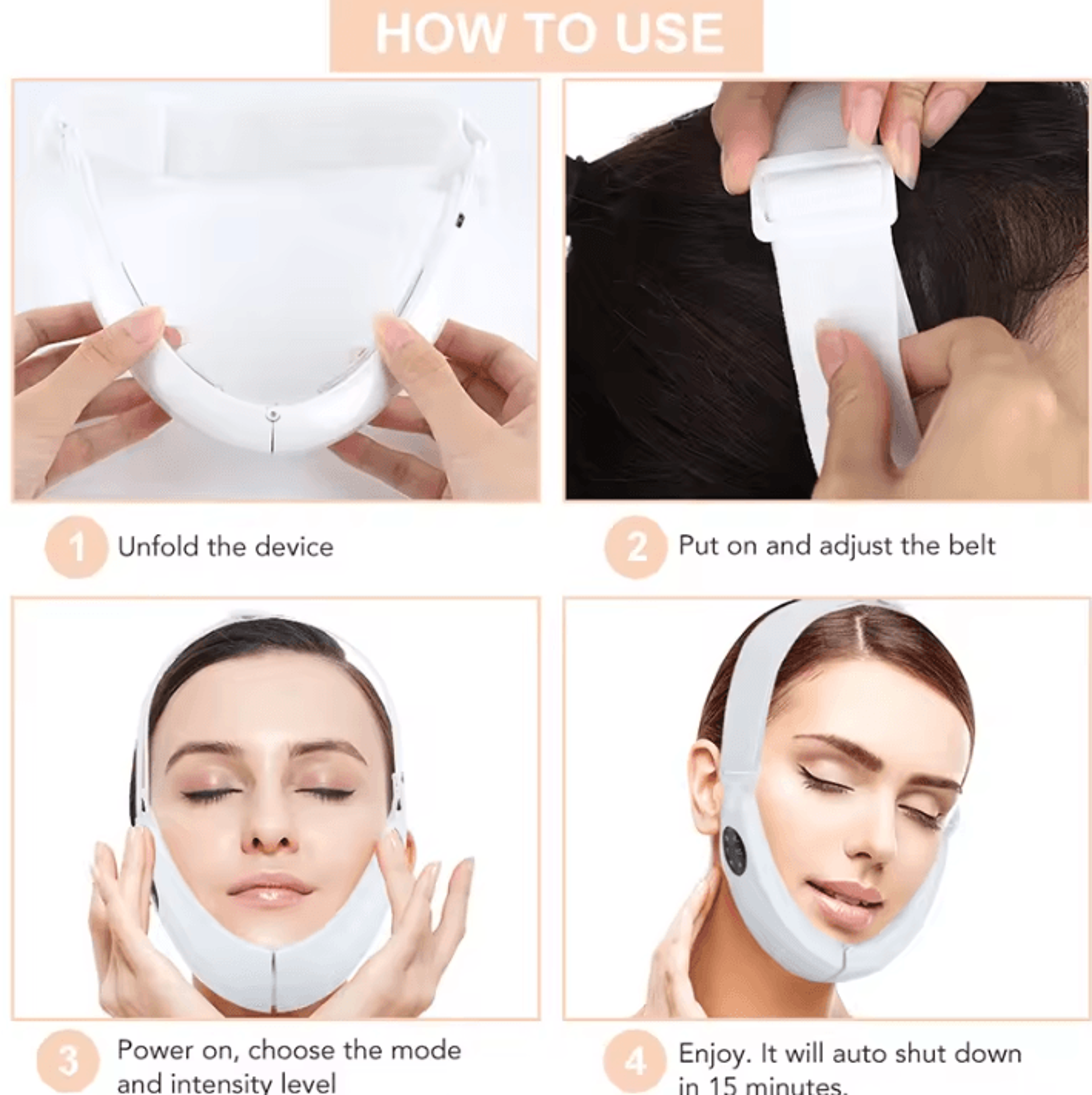 V Face Lifting Device LED Photon Therapy Vibration Facial Massager 1