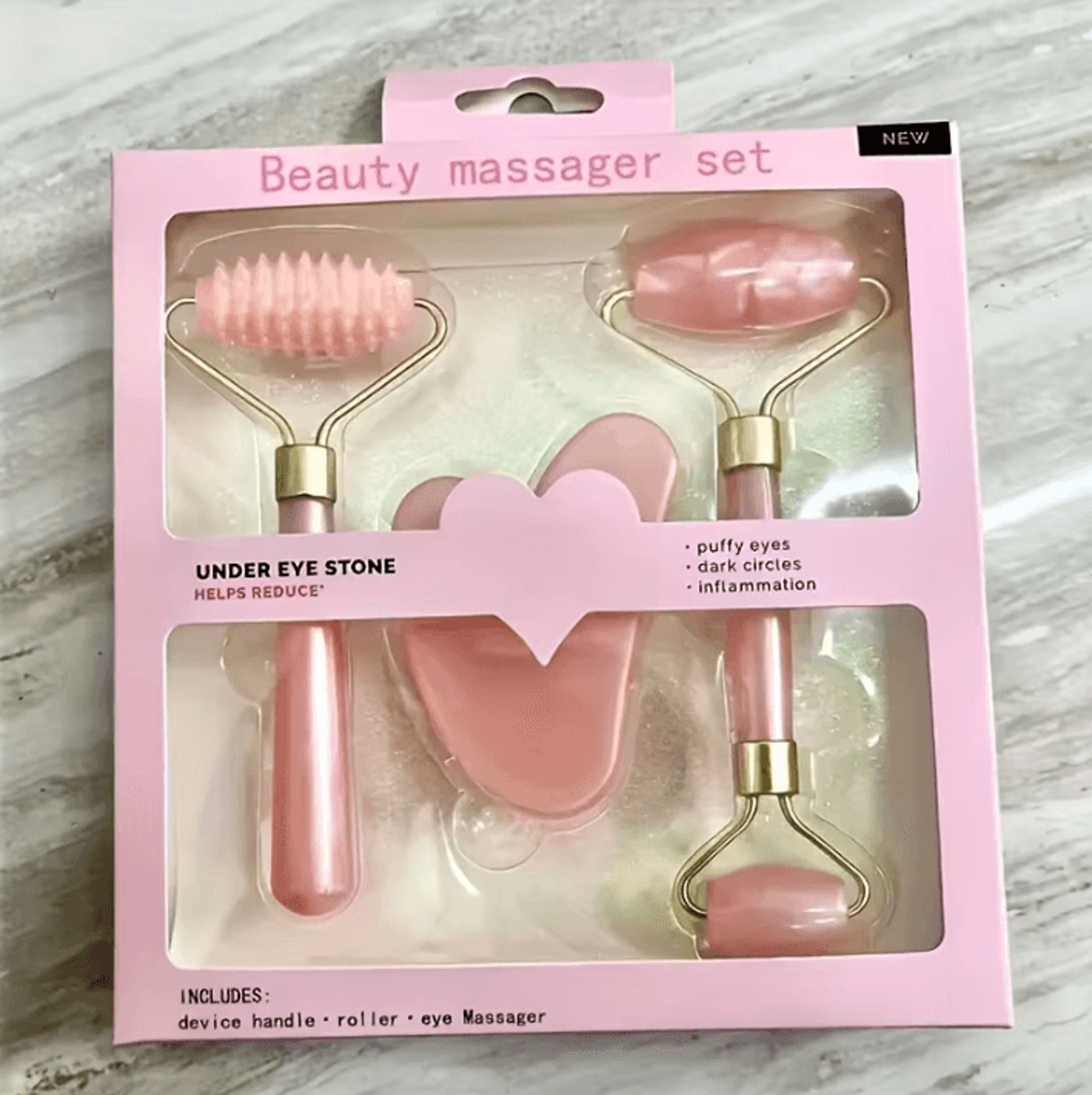 4 piece facial roller and gua sha set double ended beauty massage tools for skin care