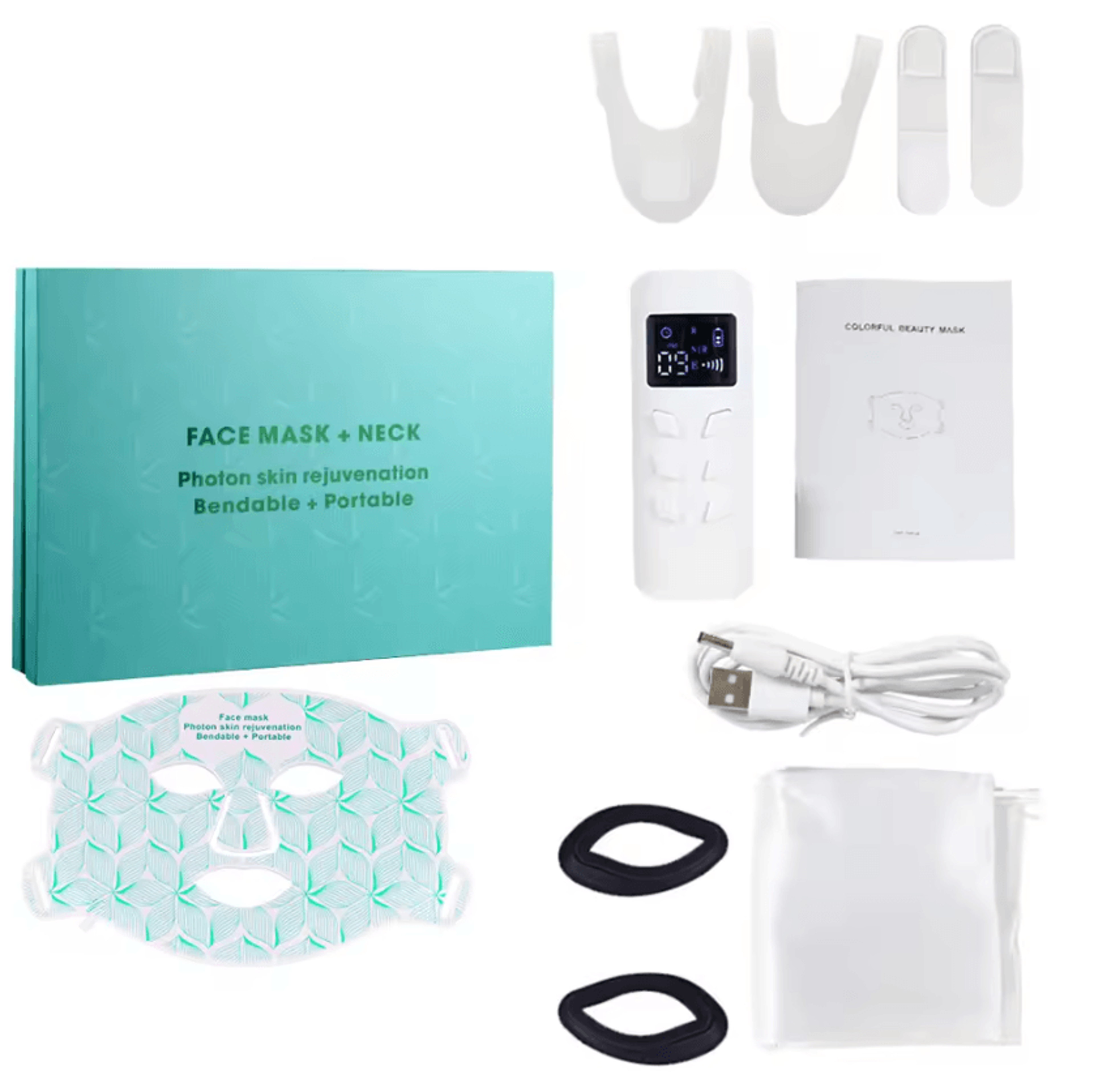 Silicone LED Face And Neck Light Therapy Mask With 8 Color Modes 10