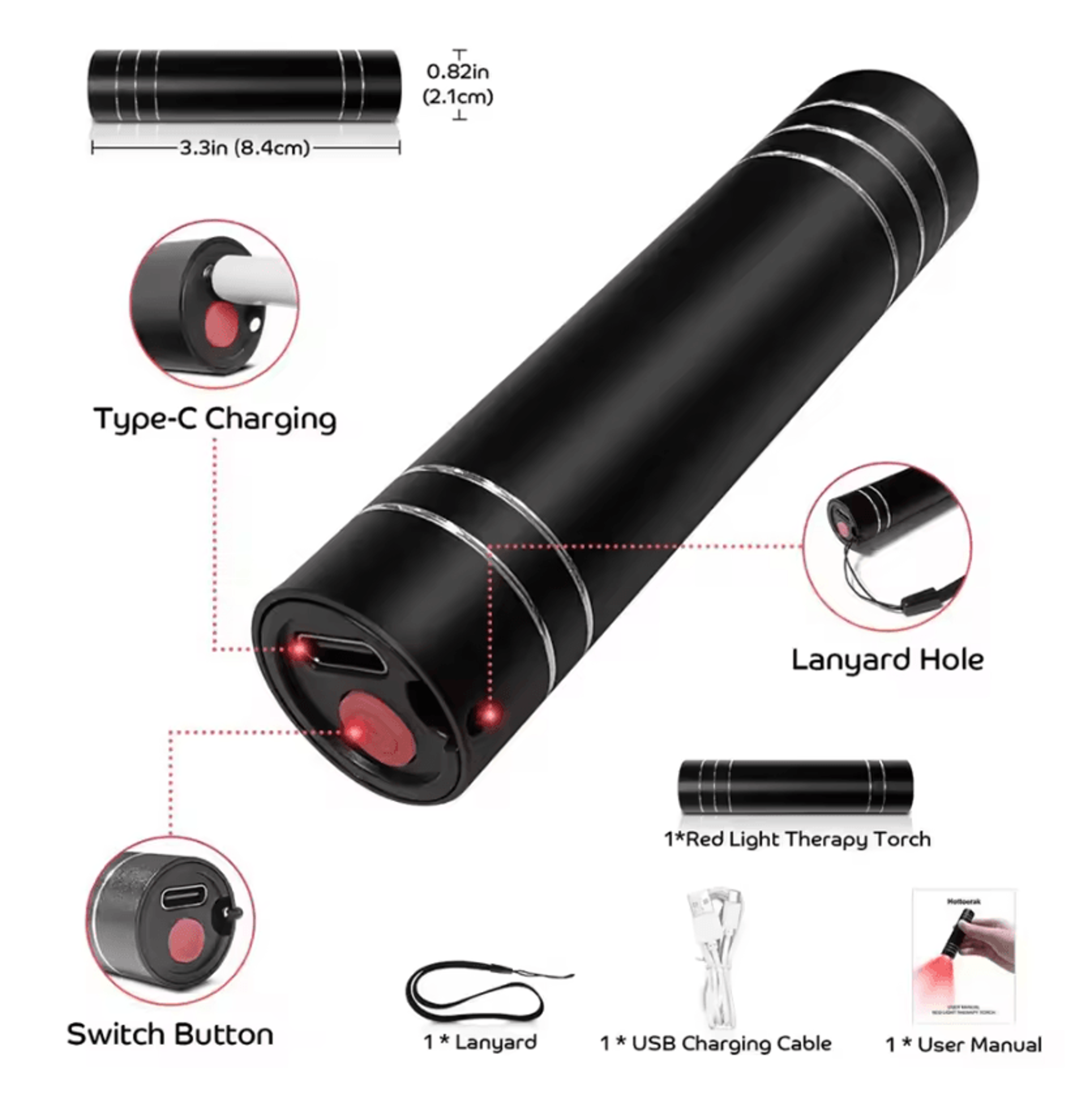 Portable Red Light Therapy Device With Blue LED Light For Targeted Skin And Muscle Care 1