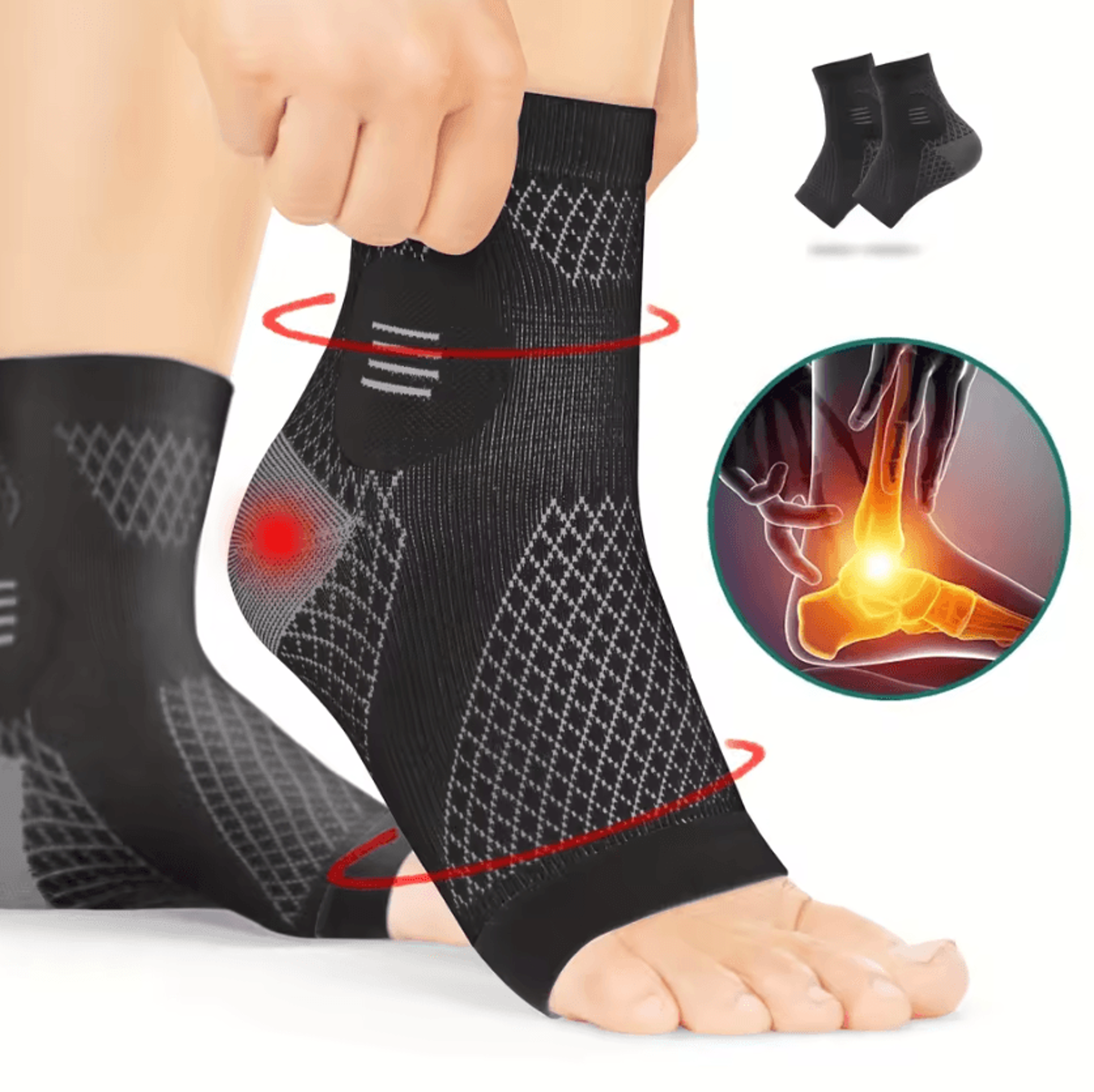 OpenToe Ankle Compression Sleeves With Arch Support For Everyday Comfort 5