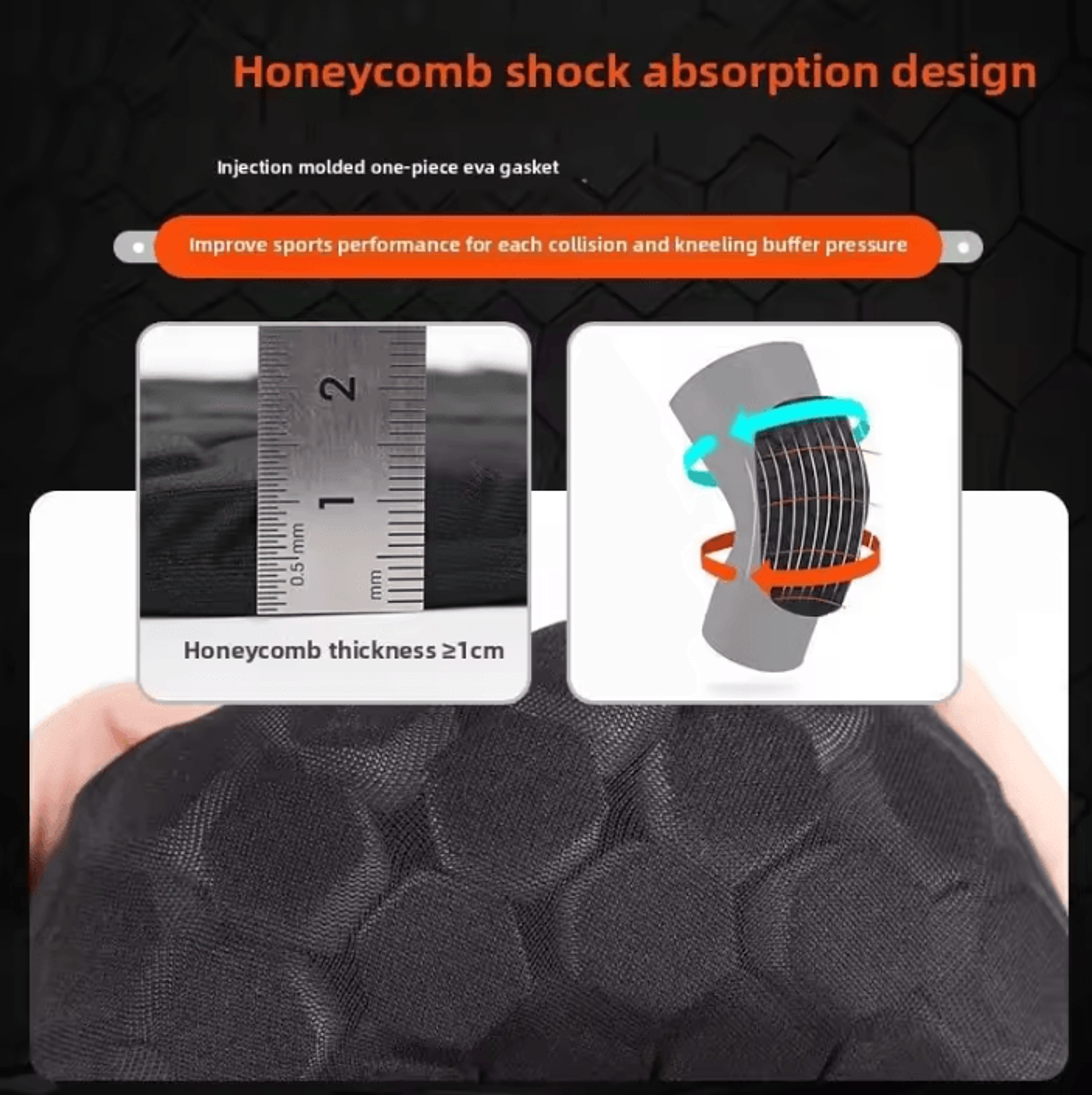 Honeycomb Knee Compression Pad Sports Knee Sleeve For Basketball Volleyball And Running 3
