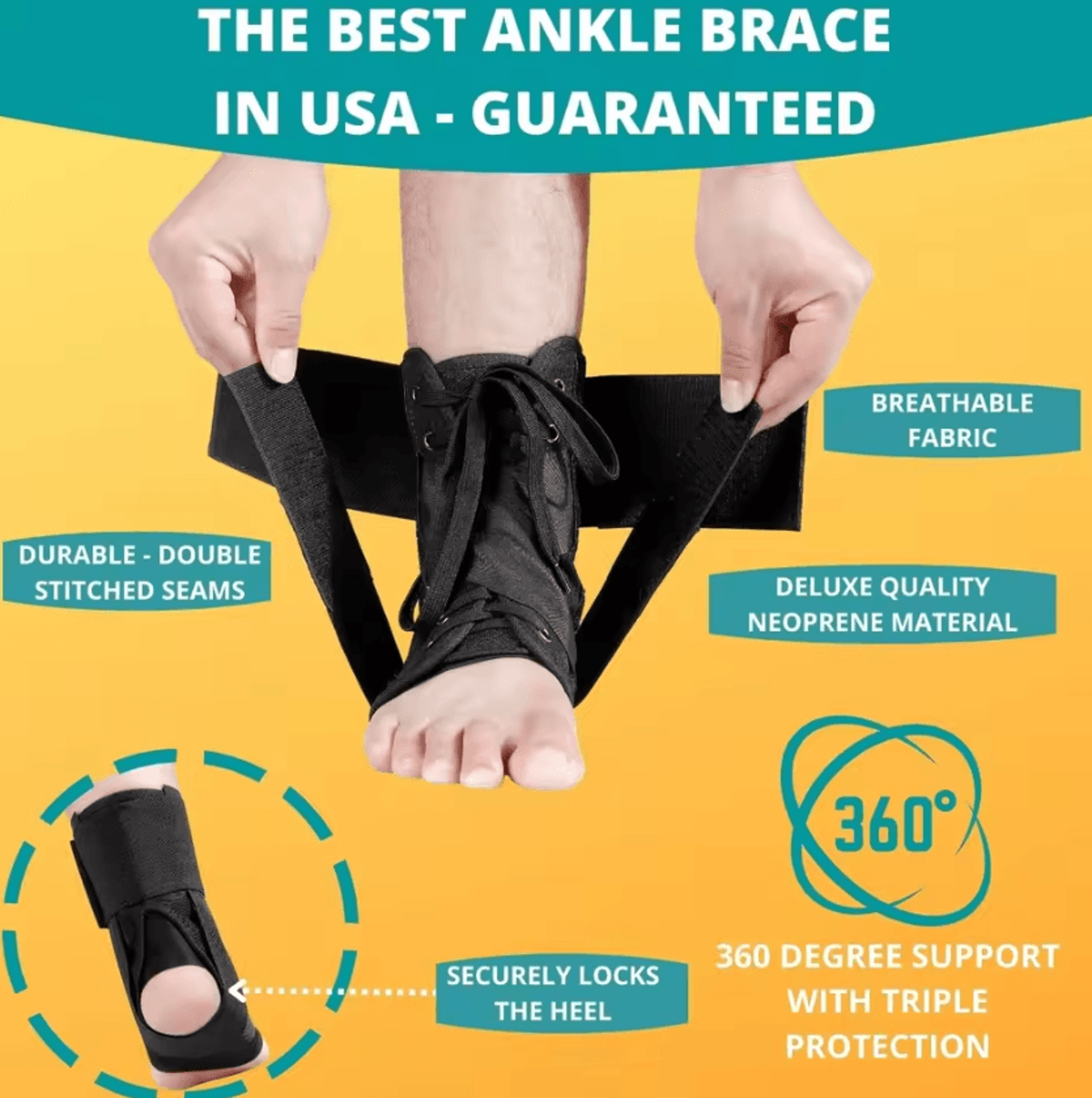 Adjustable LaceUp Ankle Brace Breathable Sports Ankle Support For Men And Women 1